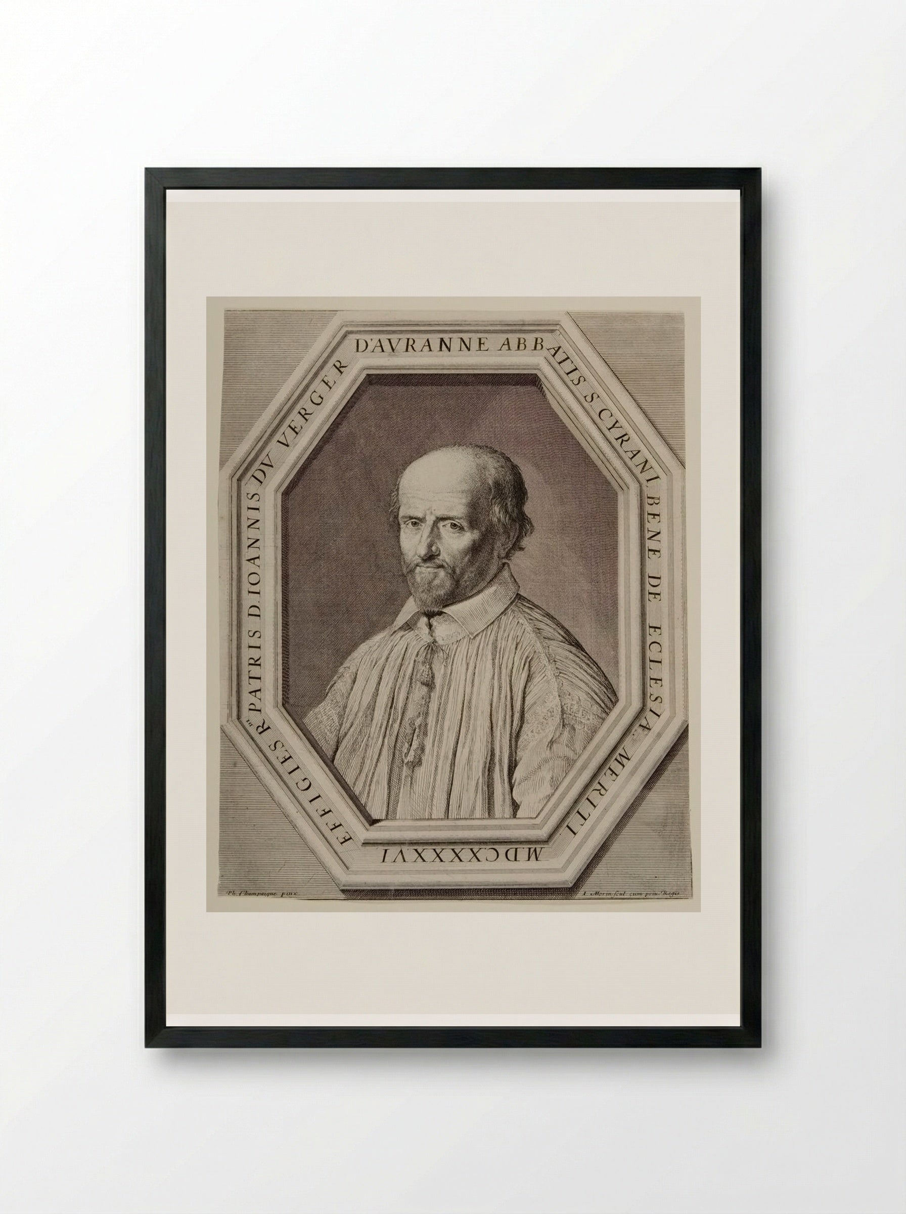 Jean Duvergier de Houranne, Abbot of Saint-Cyran - Jean Morin - Framed Print Black