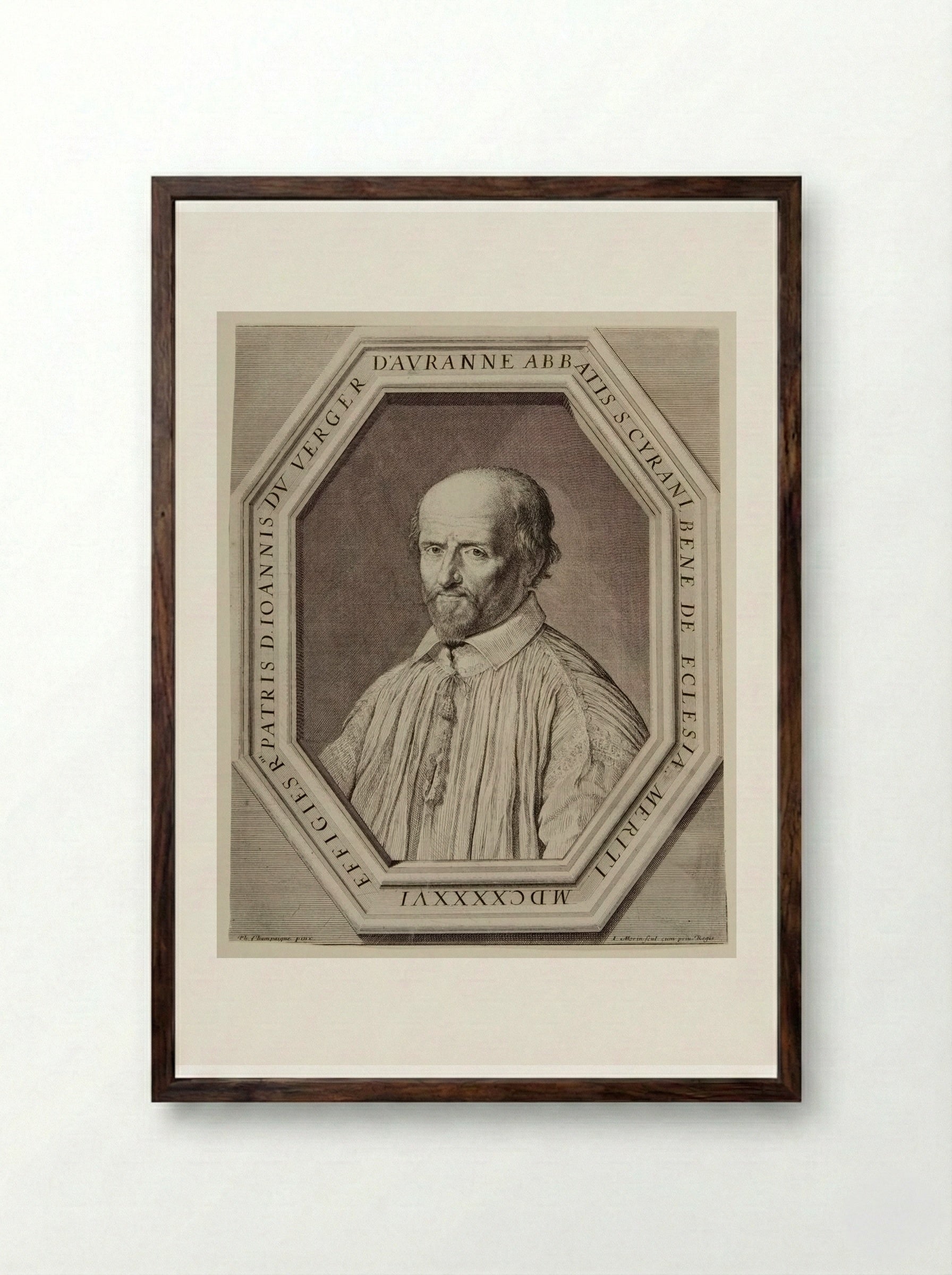 Jean Duvergier de Houranne, Abbot of Saint-Cyran - Jean Morin - Framed Print Dark Wood