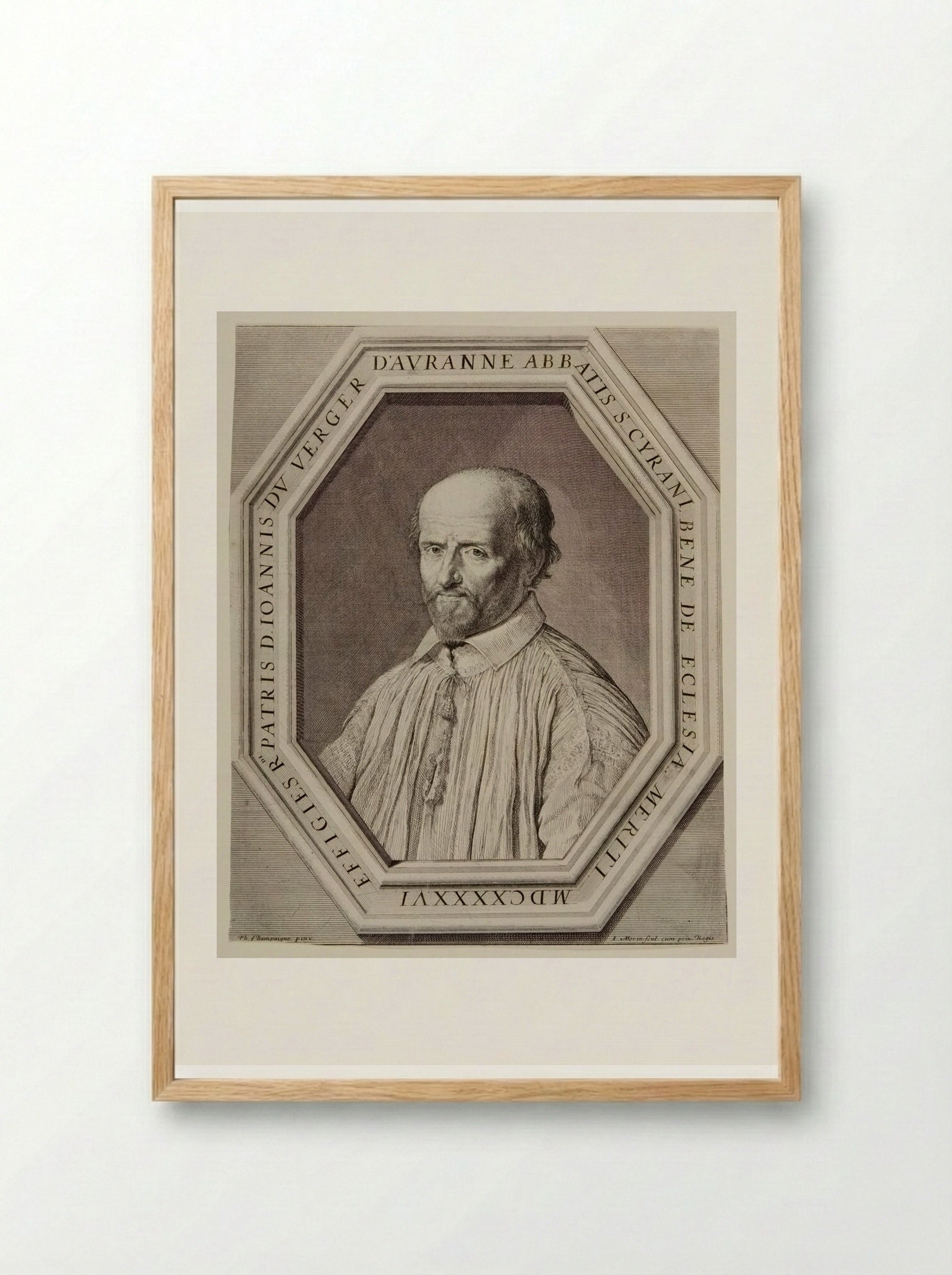 Jean Duvergier de Houranne, Abbot of Saint-Cyran - Jean Morin - Framed Print Wood