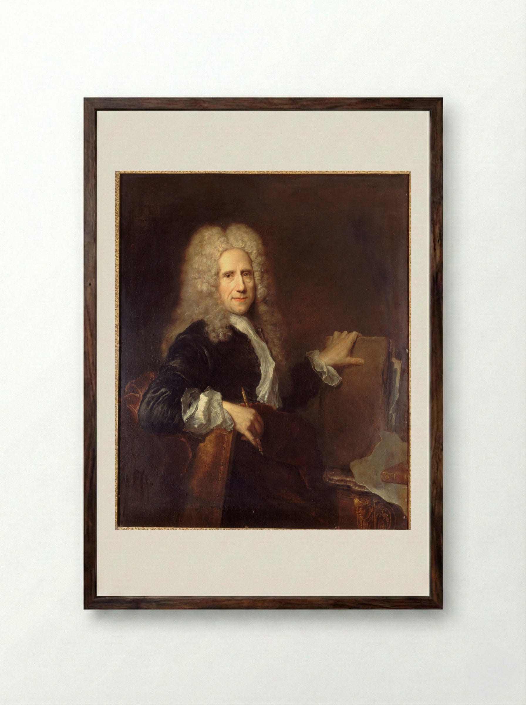 Jean Mariette, Engraver - Antoine Pesne - Framed Print Dark Wood