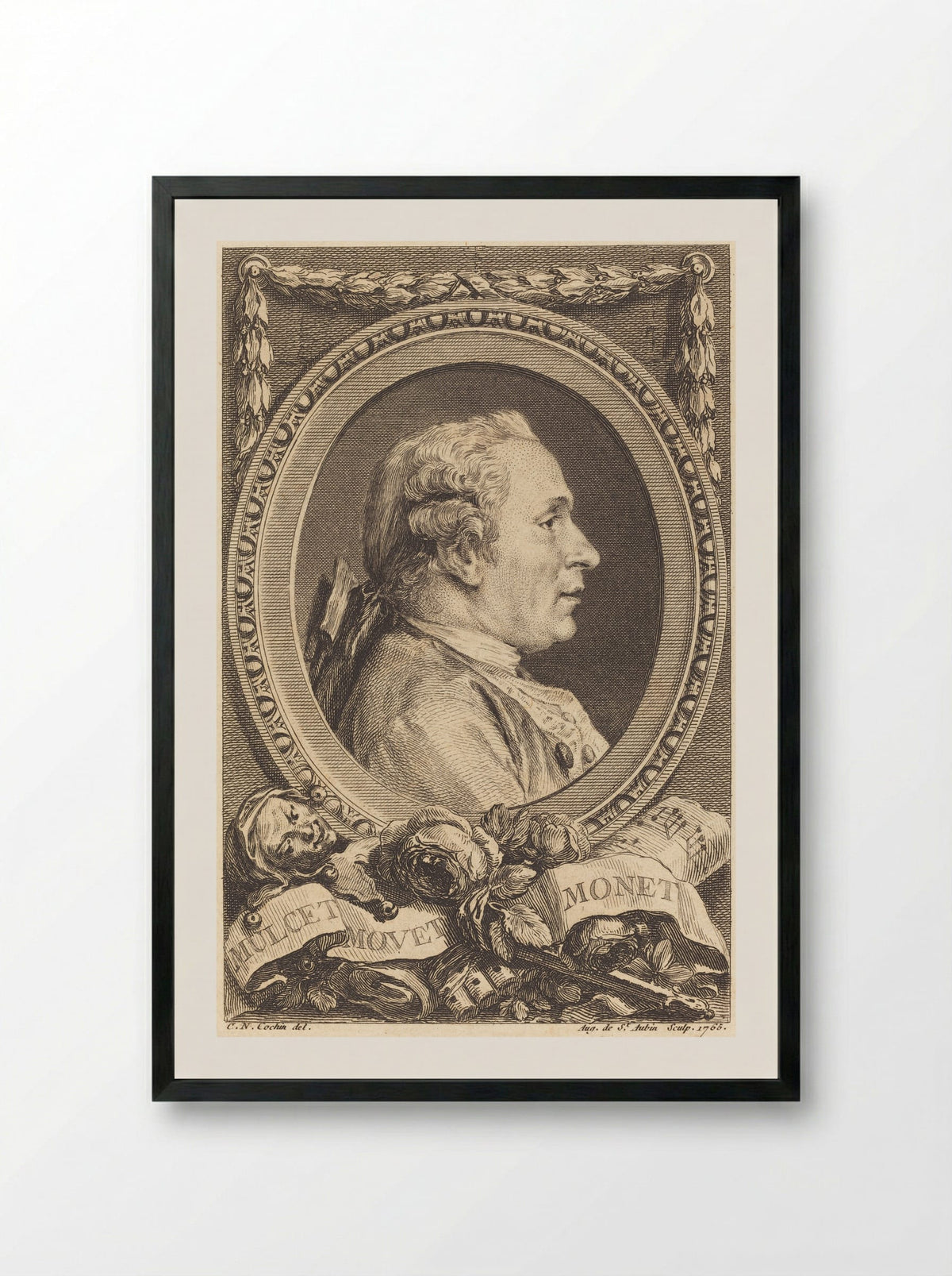 Jean Monnet - Augustin de Saint-Aubin - Framed Print Black