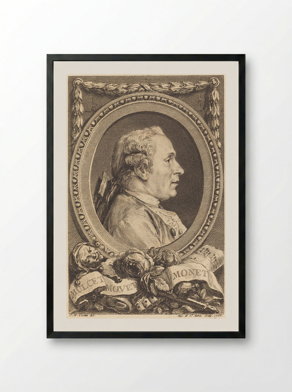 Jean Monnet - Augustin de Saint-Aubin - Framed Print Black