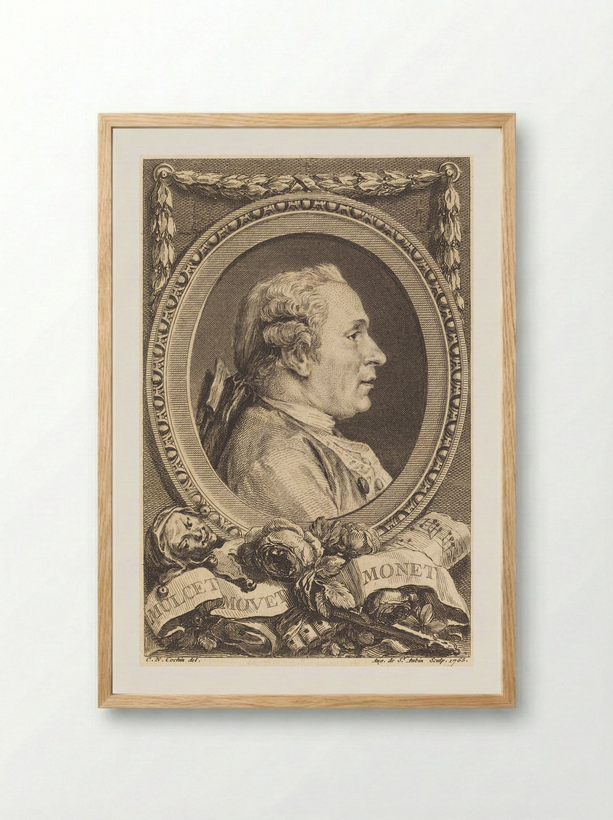 Jean Monnet - Augustin de Saint-Aubin - Framed Print Wood