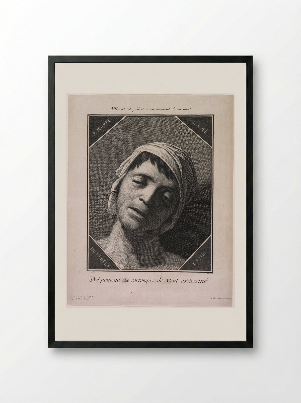 Jean-Paul Marat - Jacques-Louis Copia - Framed Print Black