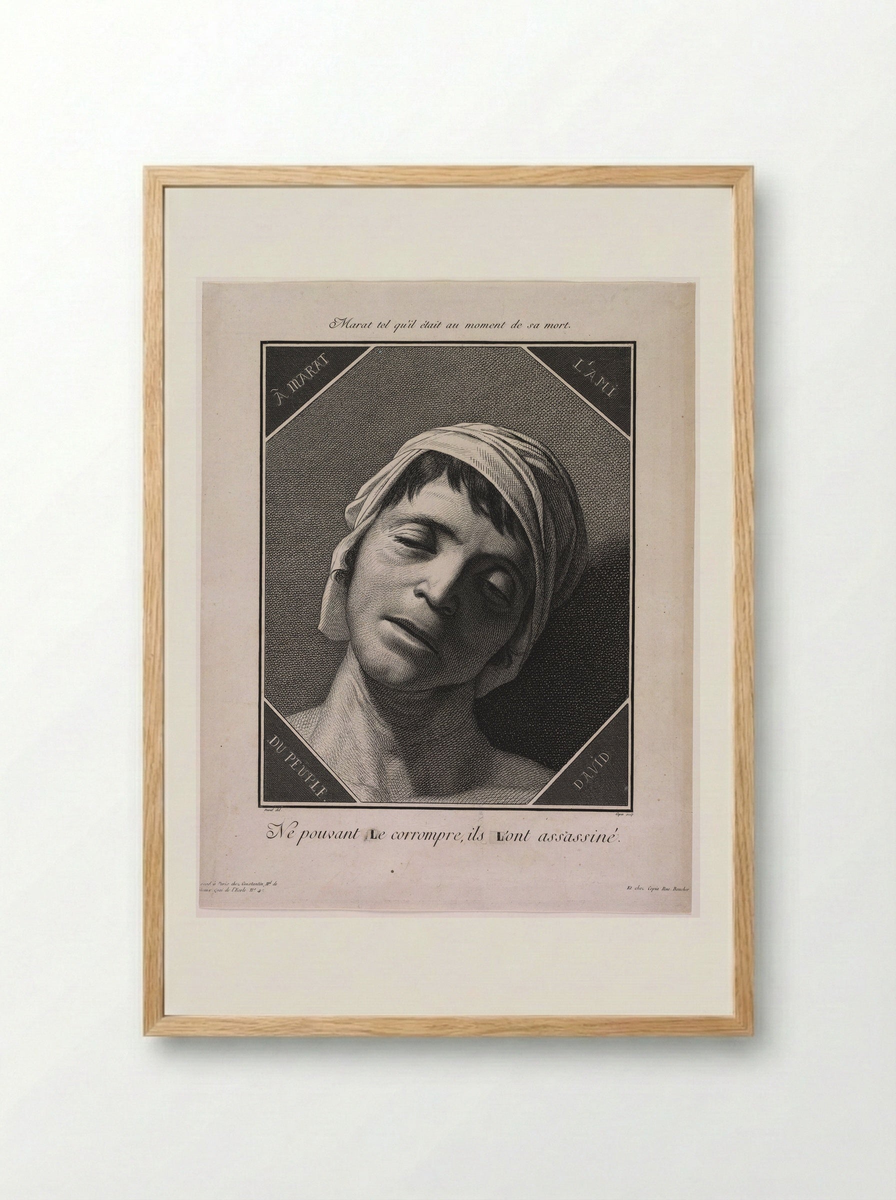 Jean-Paul Marat - Jacques-Louis Copia - Framed Print Wood