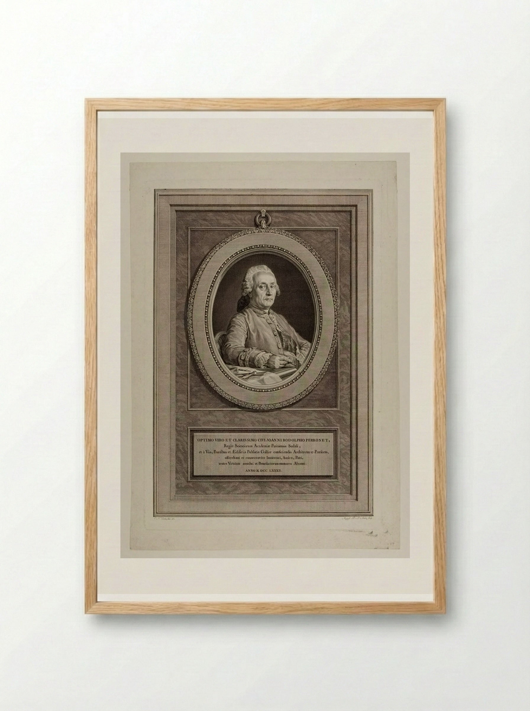 Jean Rodolphe Perronet - Augustin de Saint-Aubin - Framed Print Wood