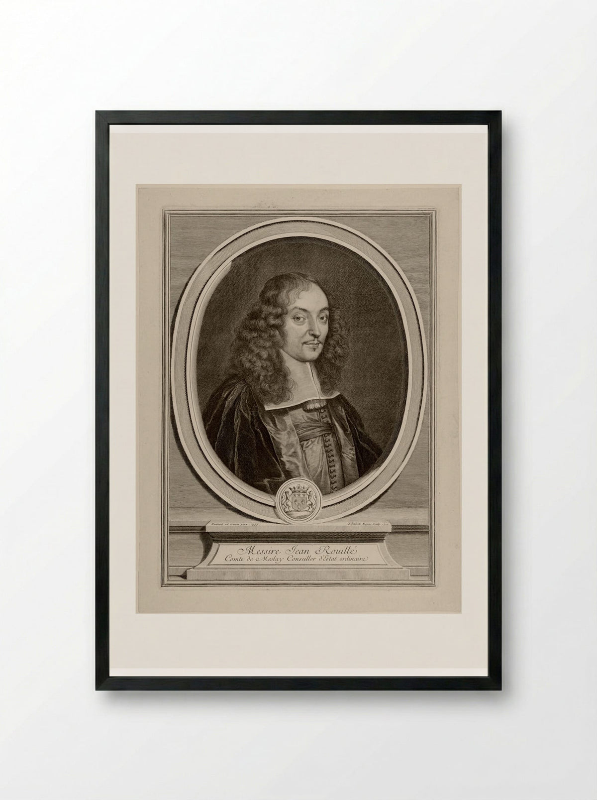 Jean Rouillé, Comte de Meslay - Gérard Edelinck - Framed Print Black