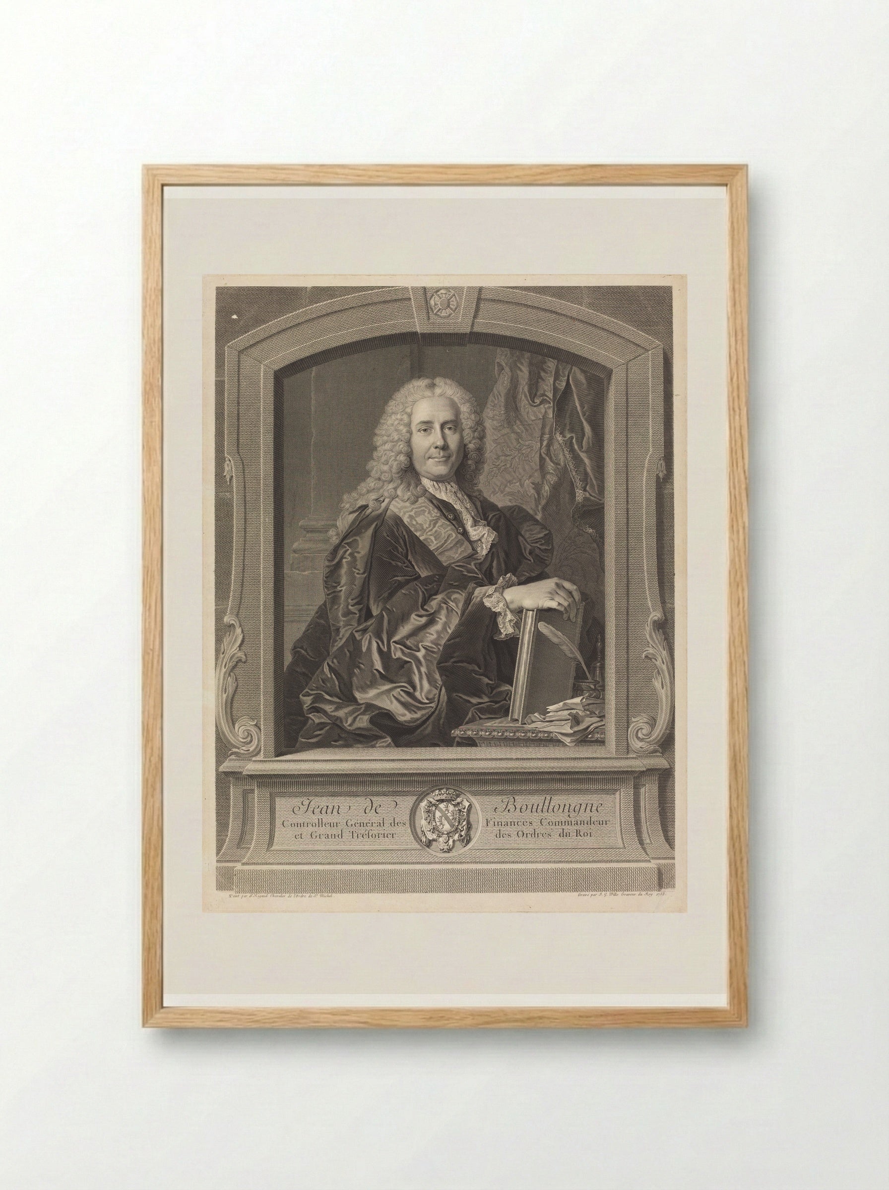 Jean de Boullongne - Johann Georg Wille - Framed Print Wood