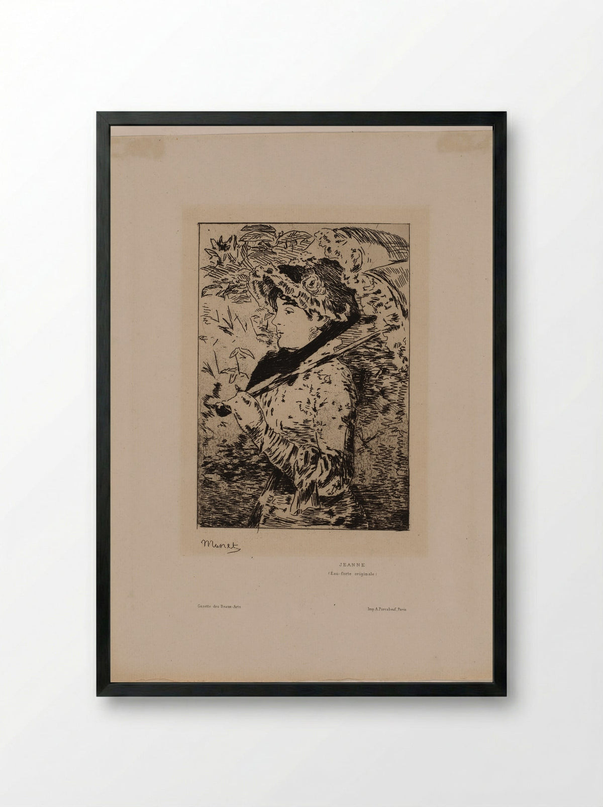 Jeanne (Spring) - Edouard Manet - Framed Print Black