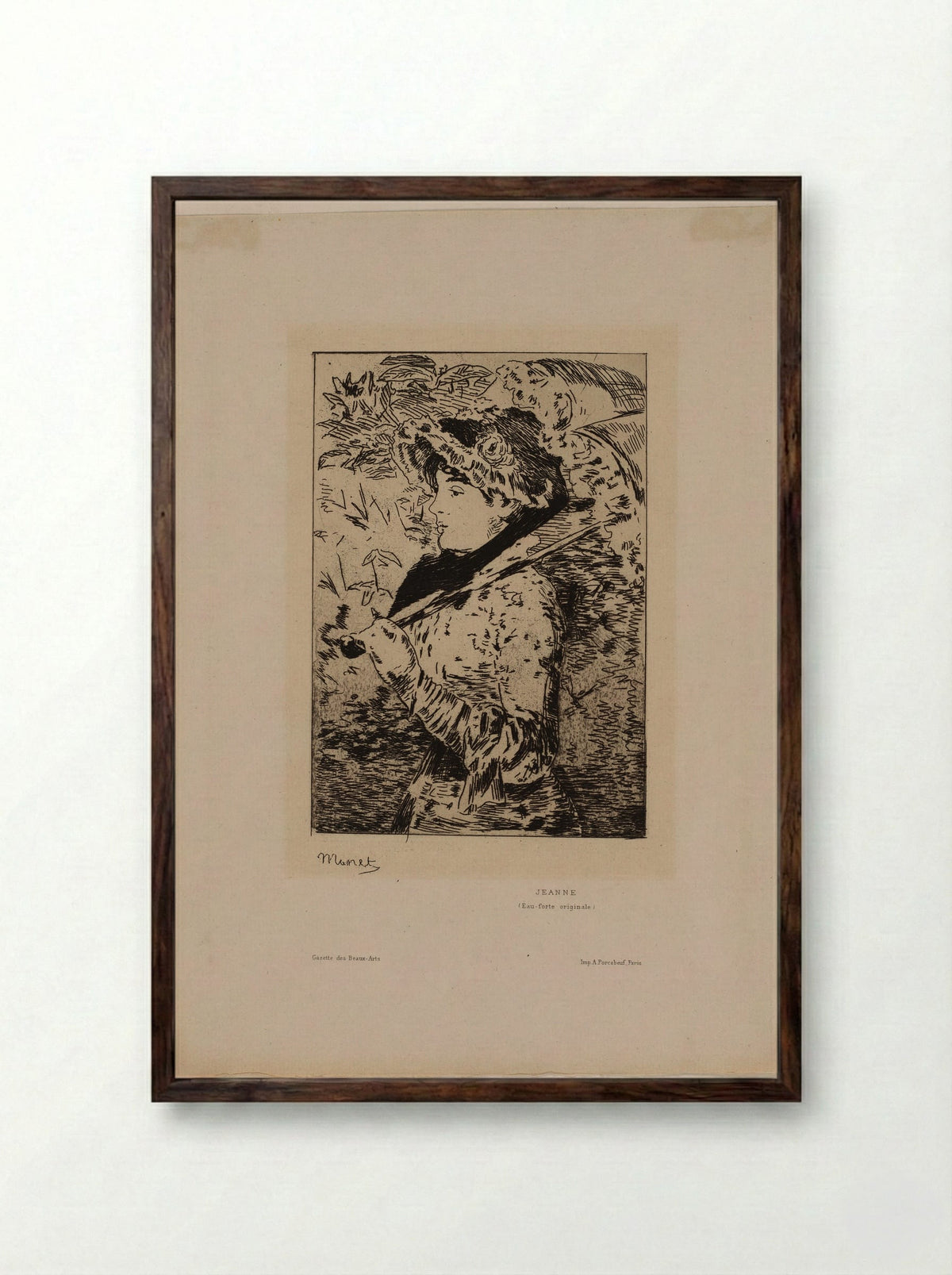 Jeanne (Spring) - Edouard Manet - Framed Print Dark Wood