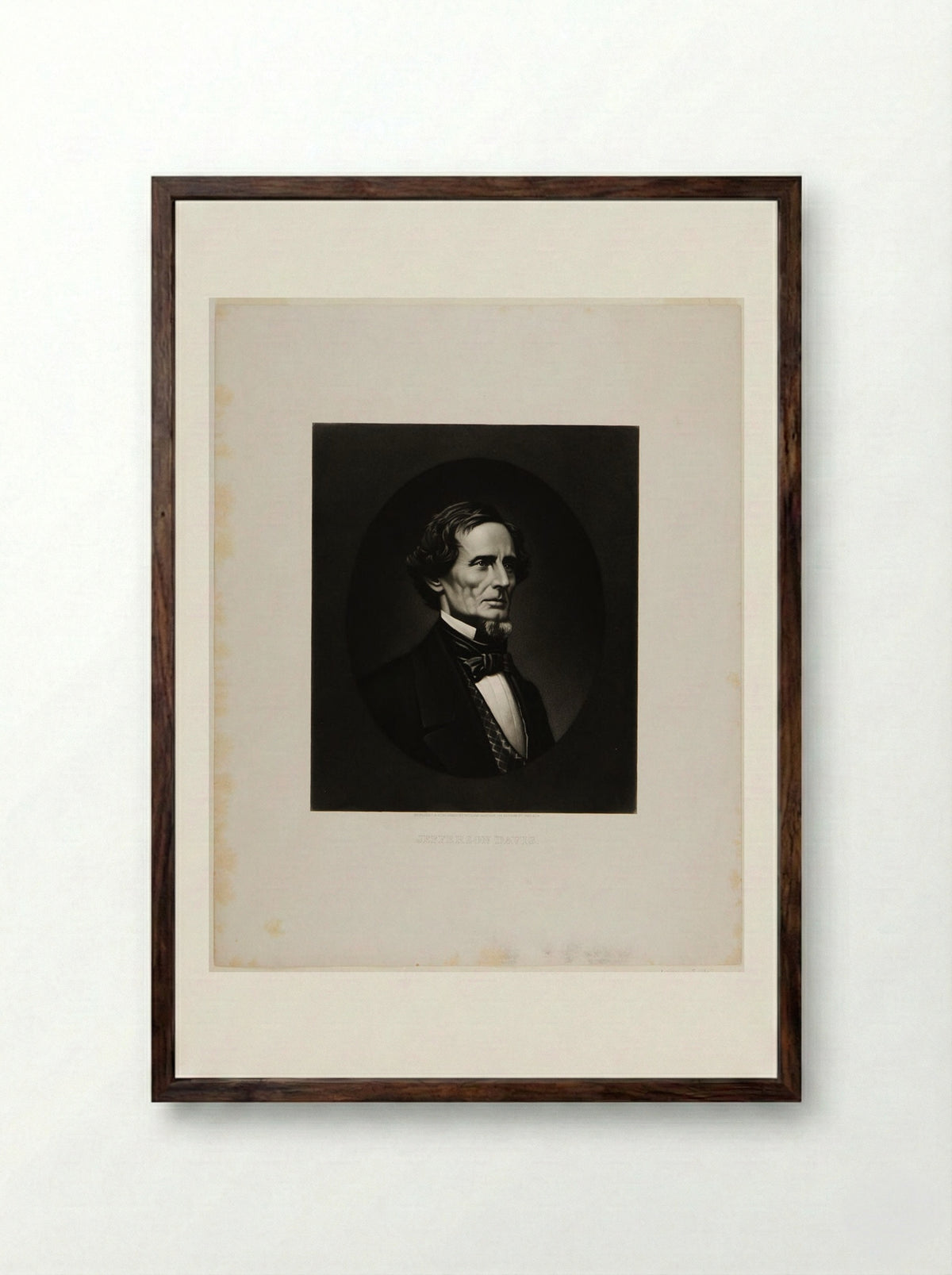 Jefferson Davis - William Sartain - Framed Print Dark Wood