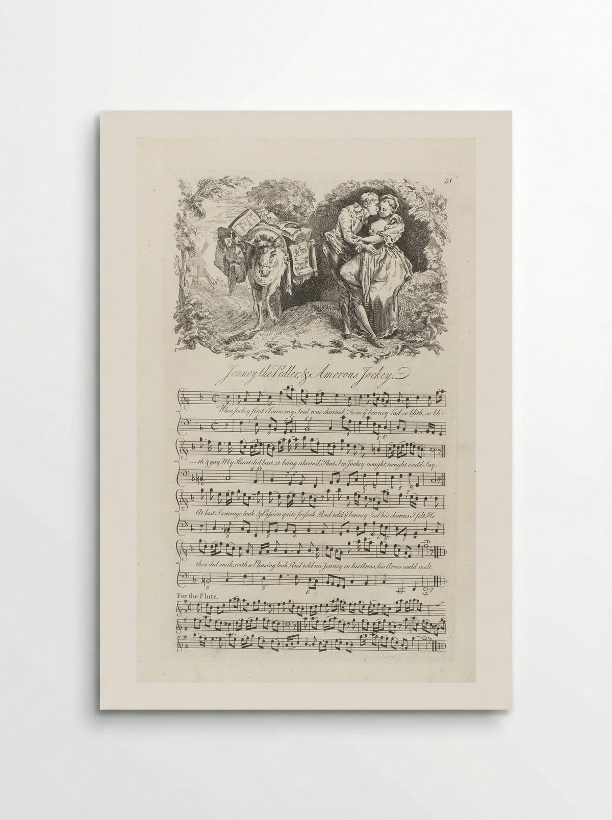 Jenney the Pedler & Amorous Jockey - George Bickham the Younger - Poster