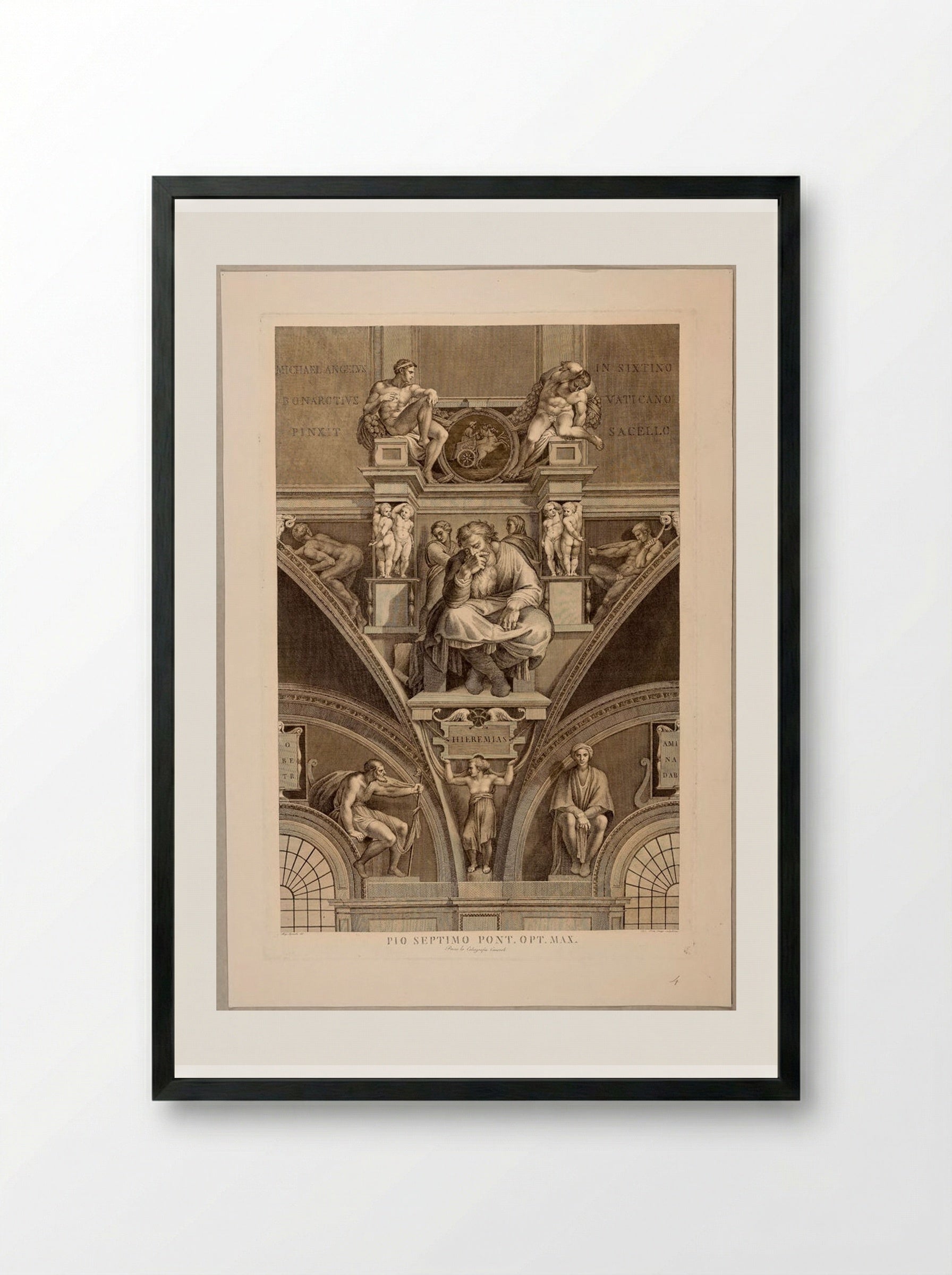 Jeremiah (After Michelangelo) - Domenico Cunego - Framed Print Black