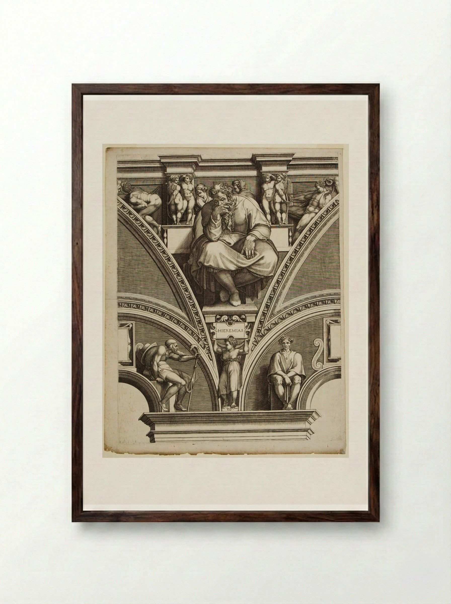 Jeremias - Giorgio Ghisi - Framed Print Dark Wood