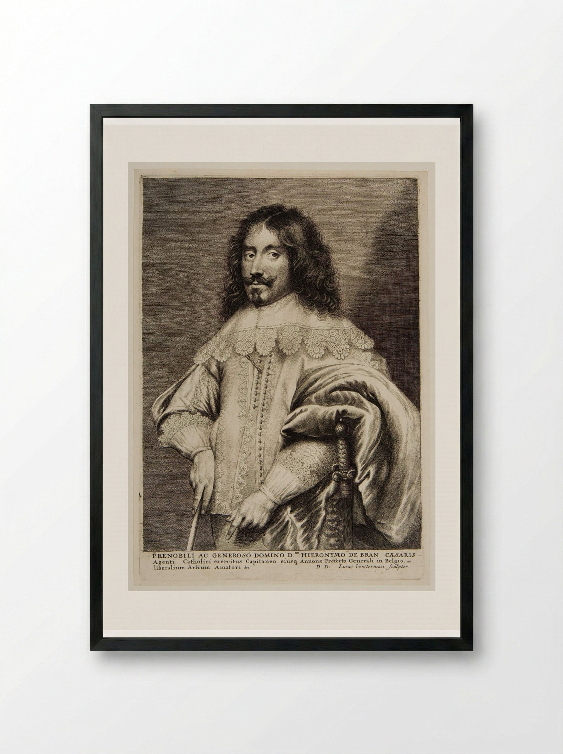 Jerome de Bran - Lucas Vorsterman I - Framed Print Black