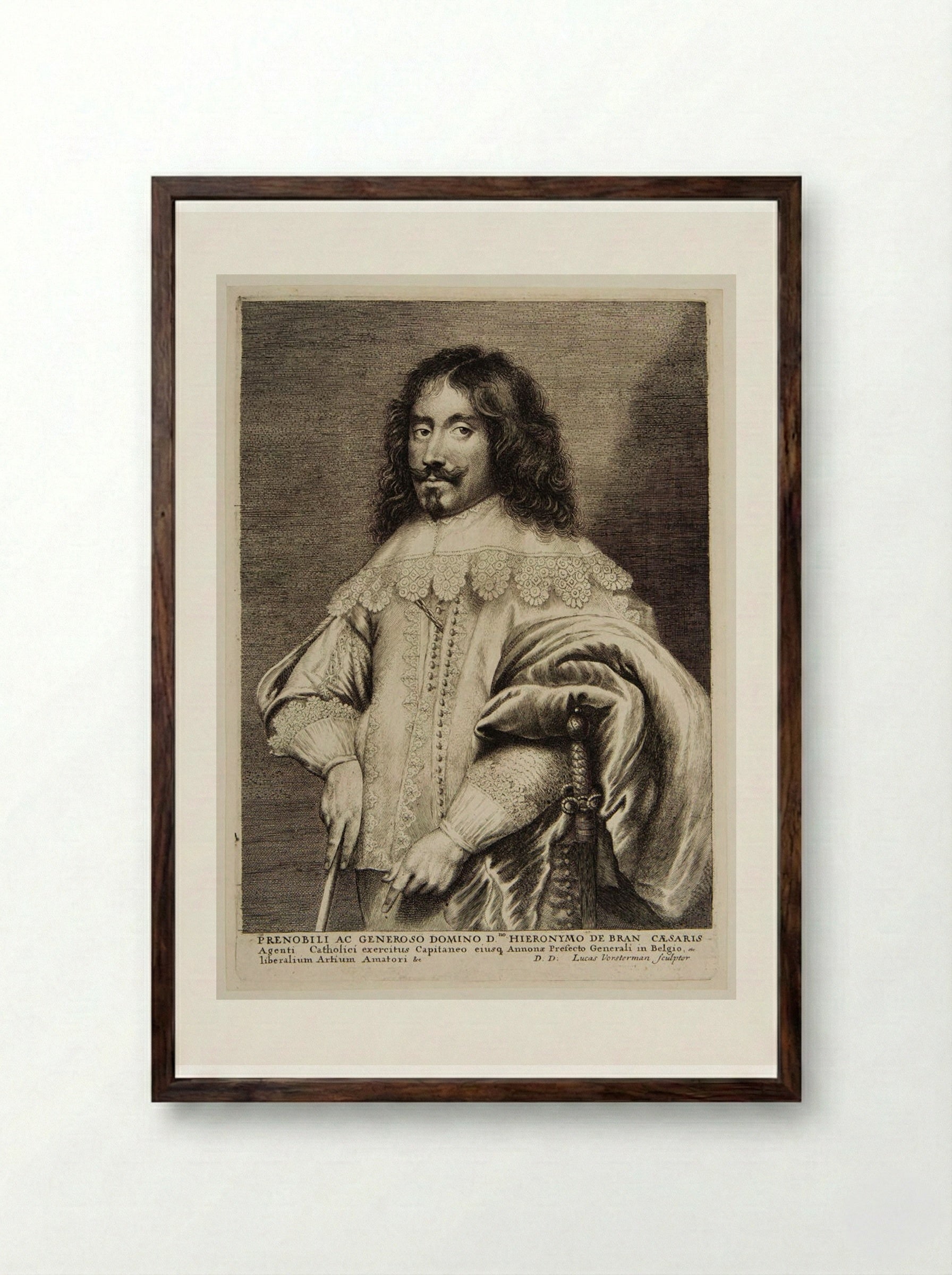 Jerome de Bran - Lucas Vorsterman I - Framed Print Dark Wood