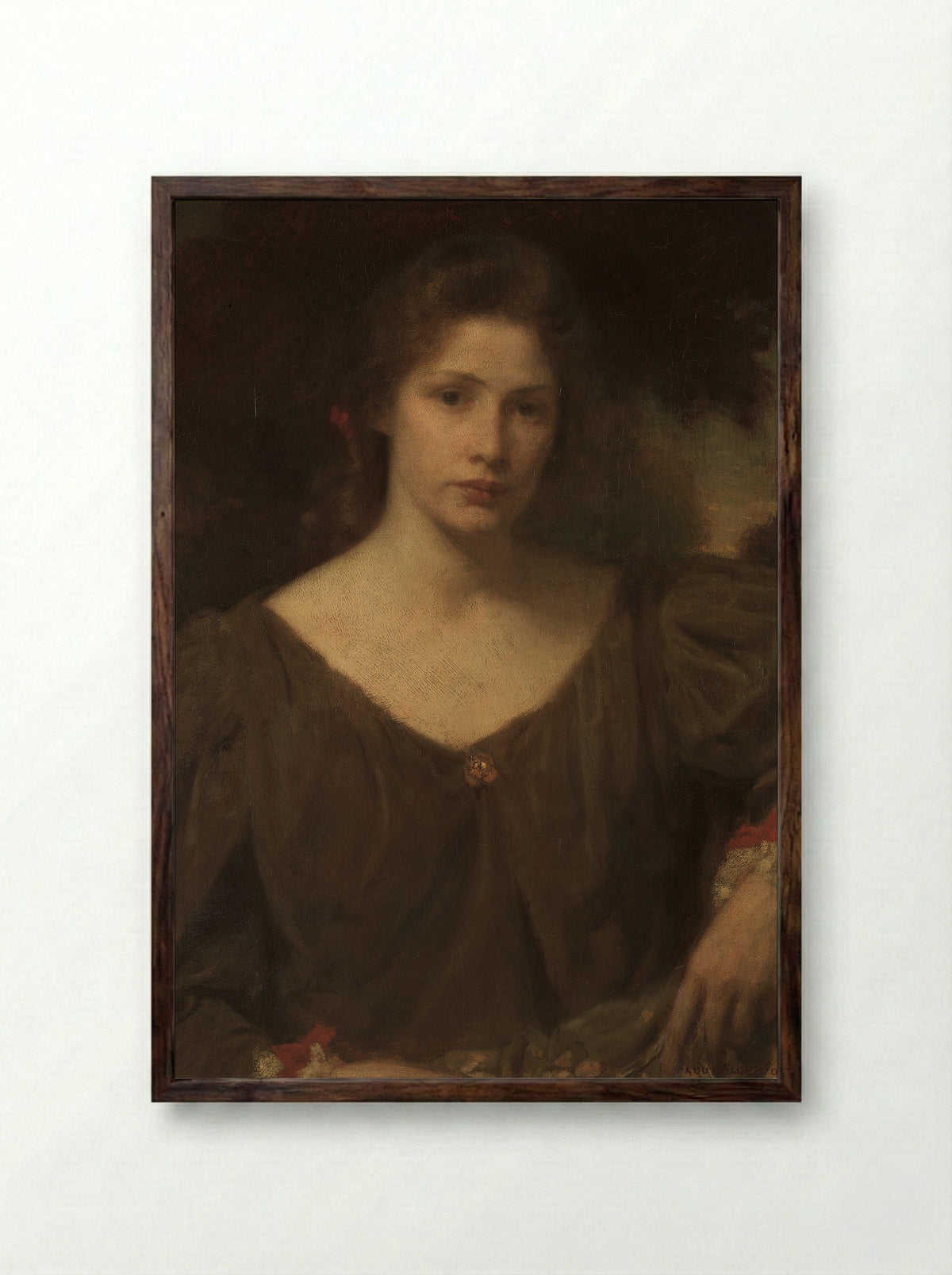 Jessica - Louis Loeb - Framed Print Dark Wood