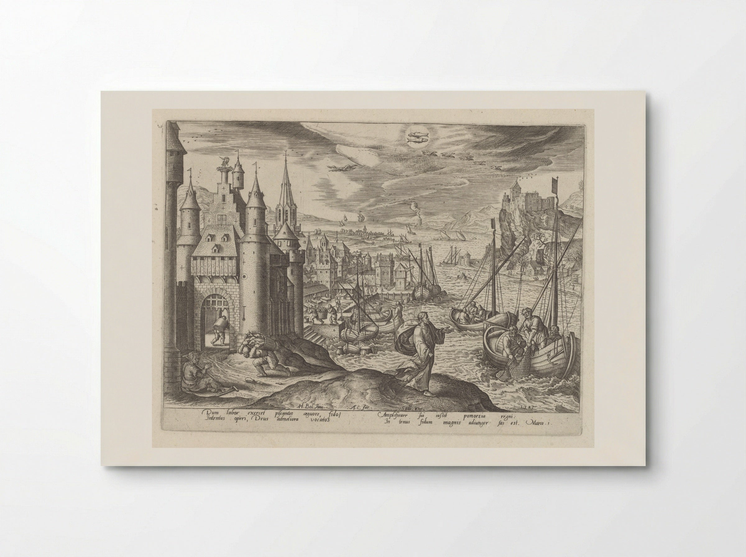 Jesus Calling the Apostles Among the Fishermen - Adriaen Collaert - Poster