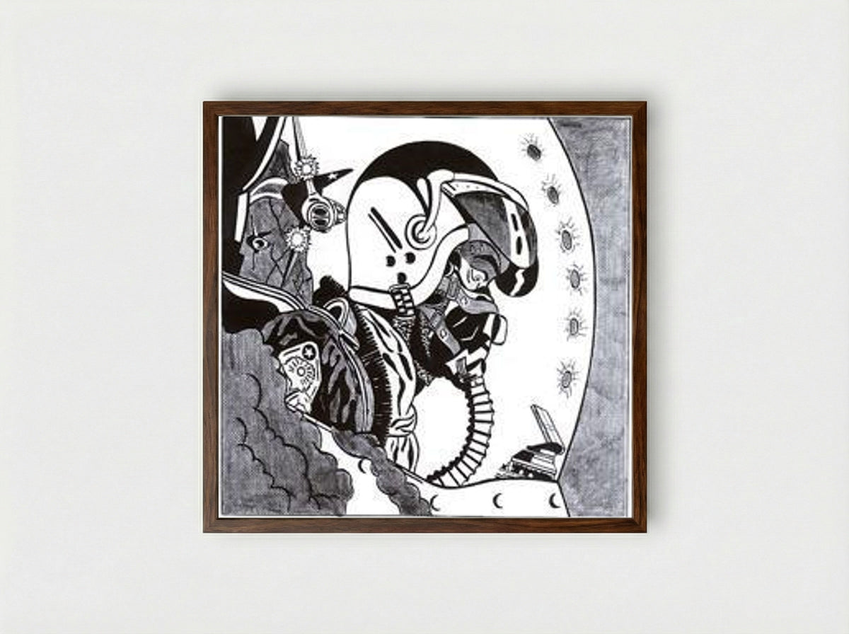 Jet Pilot - Roy Lichtenstein - Framed Print Dark Wood