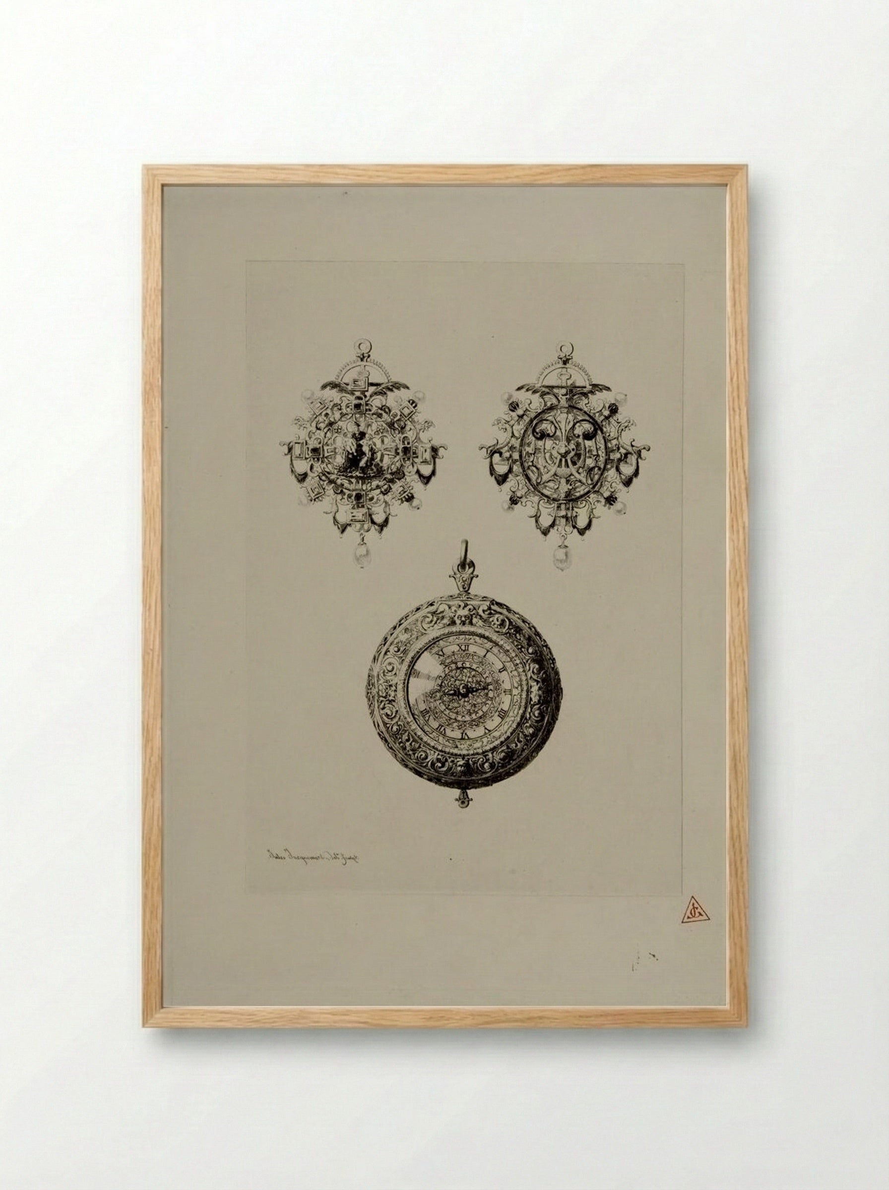 Jewels of the 16th Century; Watch of the 17th Century - Jules Ferdinand Jacquemart - Framed Print Wood
