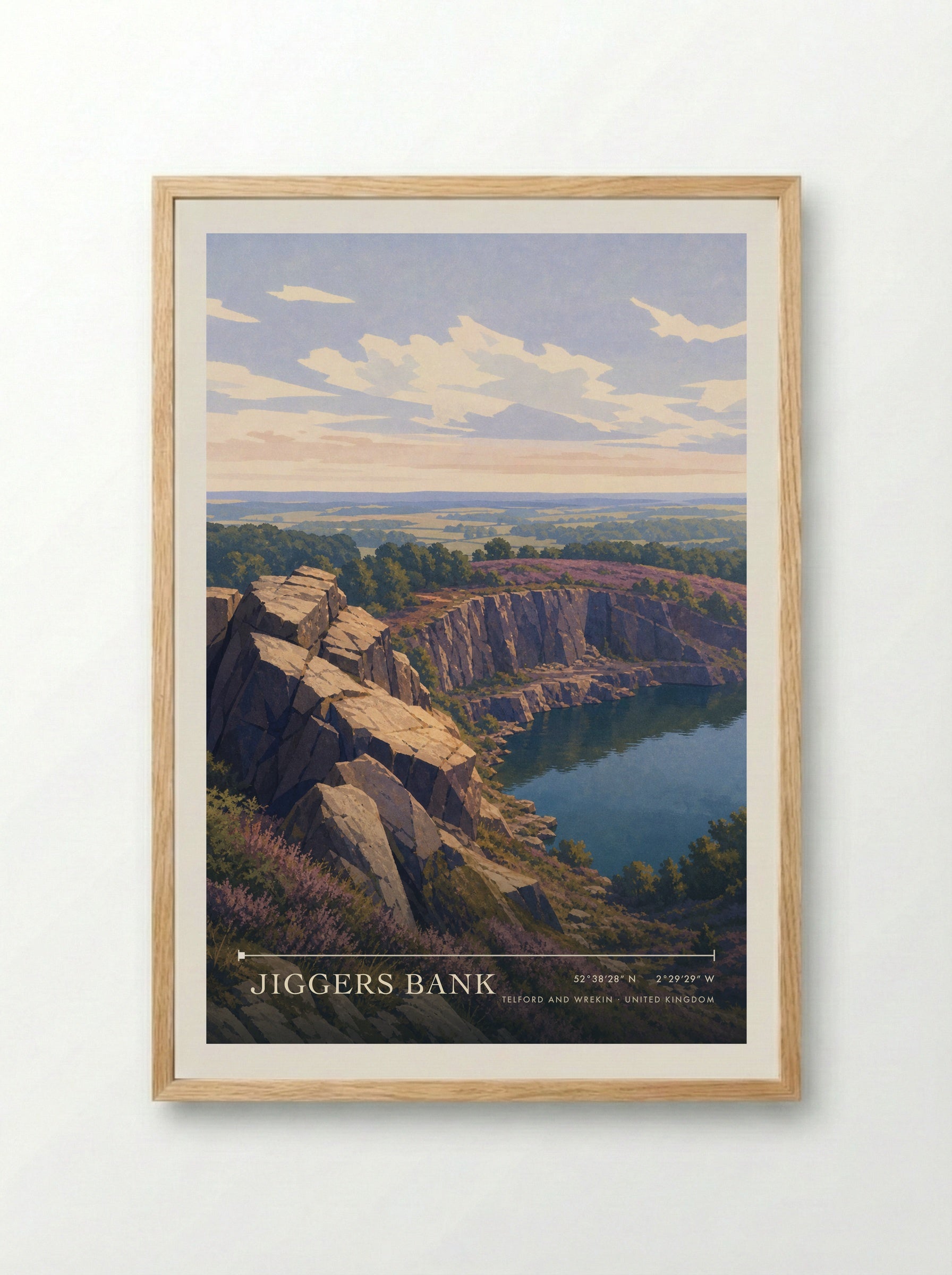 Jiggers Bank Telford and Wrekin United Kingdom Travel Poster - Framed Print Wood