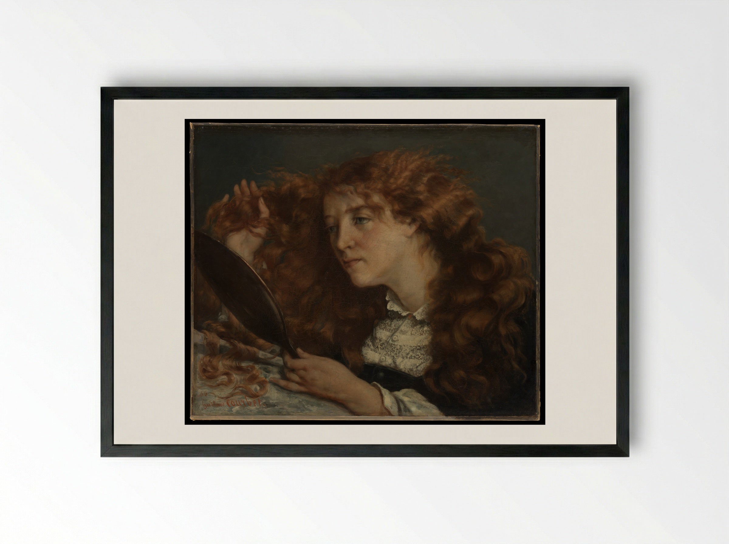 Jo, La Belle Irlandaise - Gustave Courbet - Framed Print Black