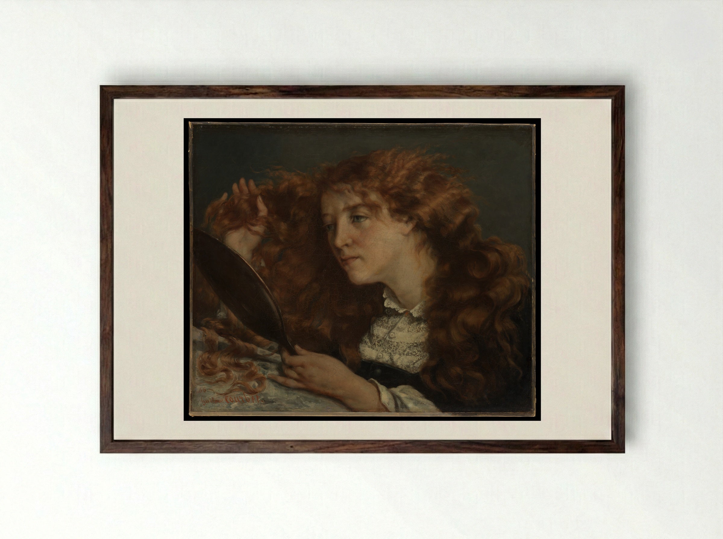 Jo, La Belle Irlandaise - Gustave Courbet - Framed Print Dark Wood