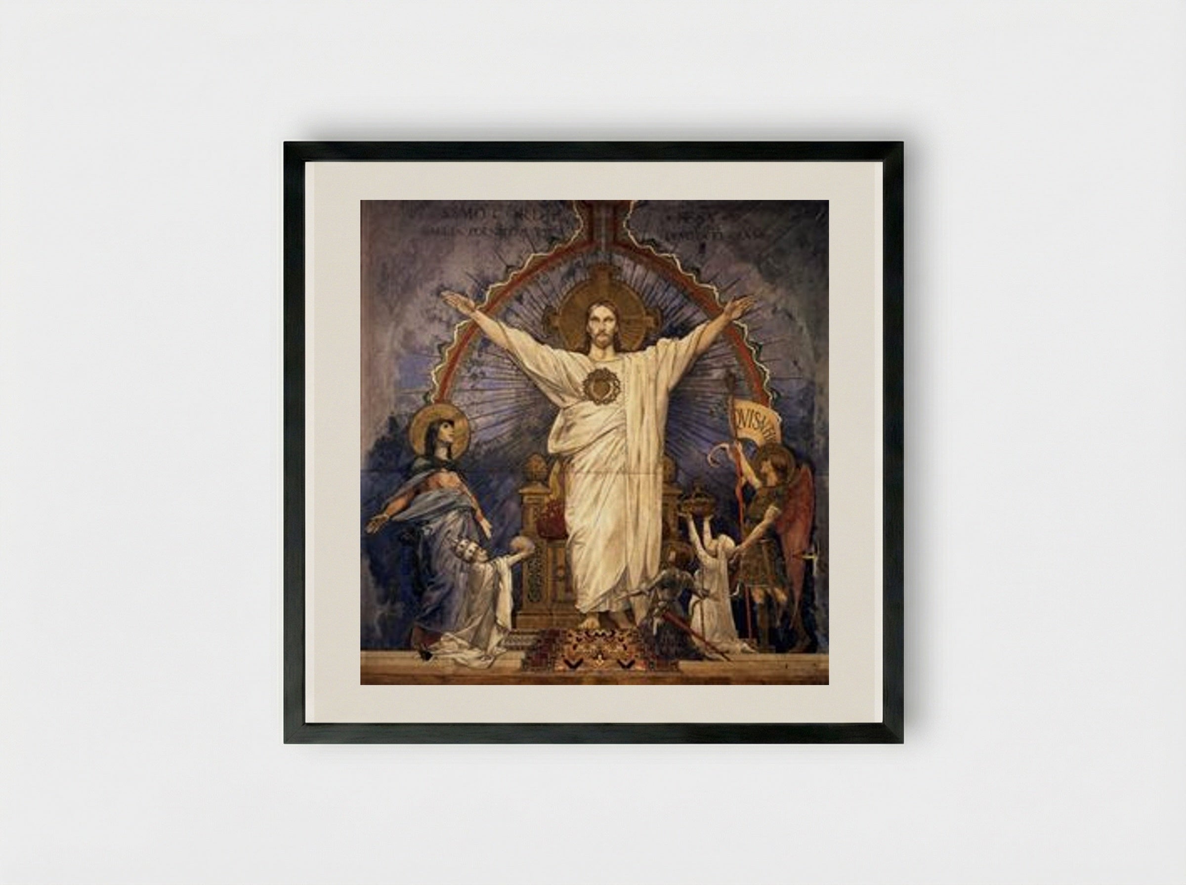 Joan of Arc before God - Luc-Olivier Merson - Framed Print Black