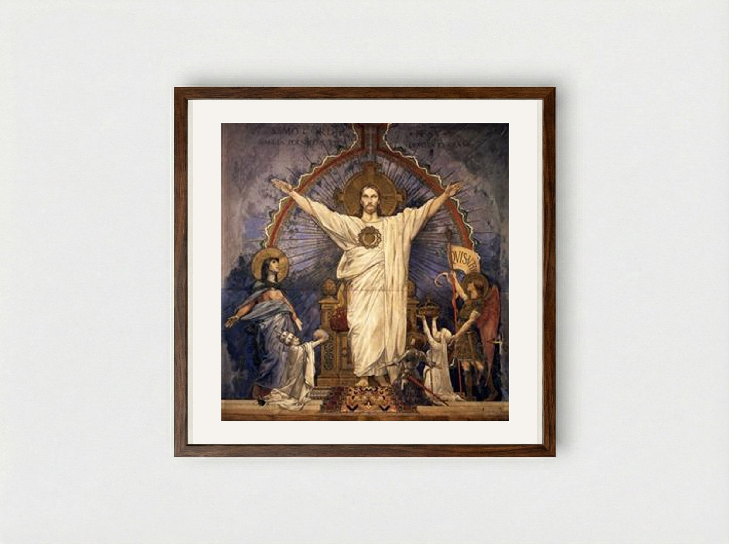 Joan of Arc before God - Luc-Olivier Merson - Framed Print Dark Wood