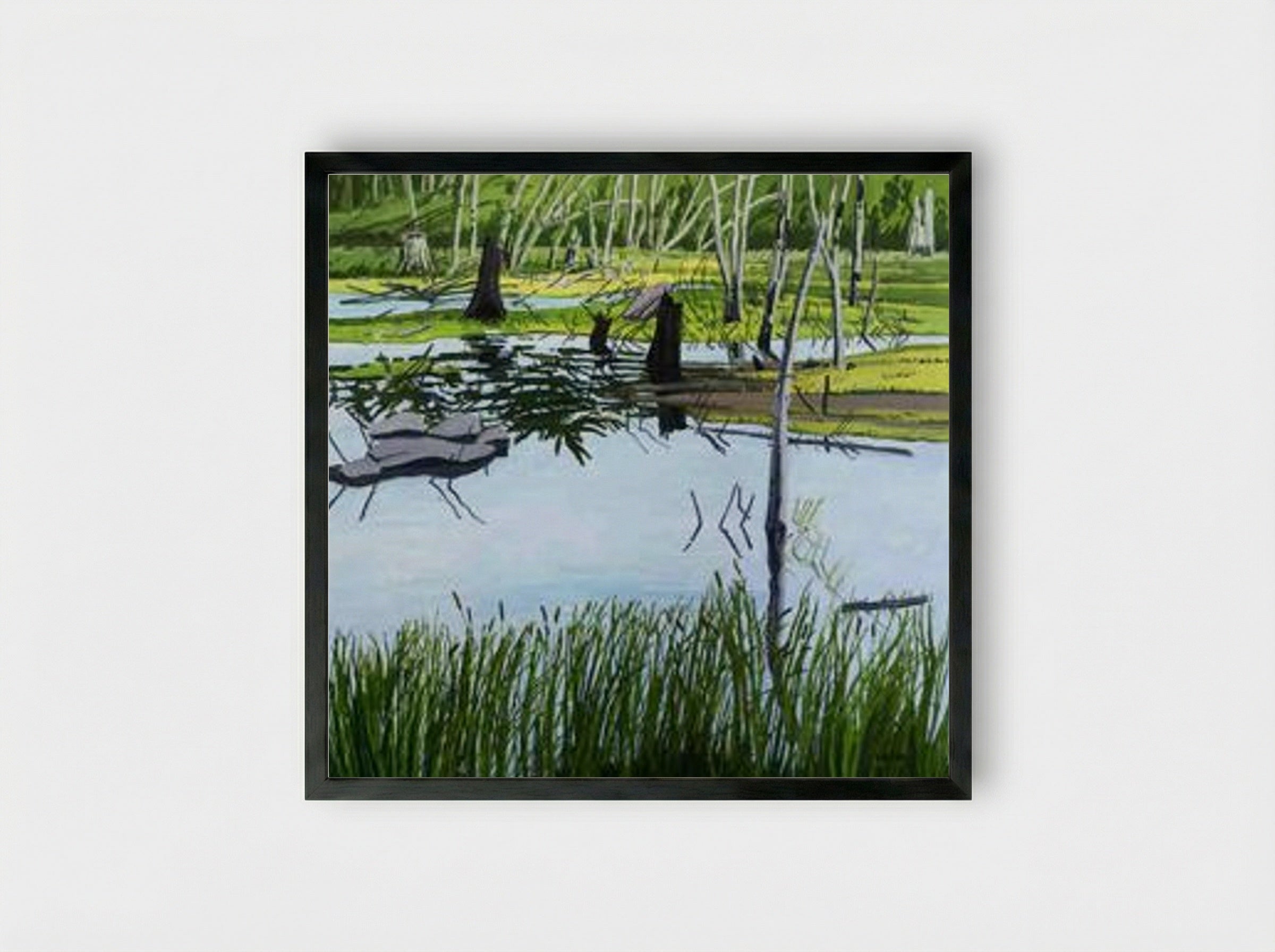 Joanna's Marsh - Neil Welliver - Framed Print Black