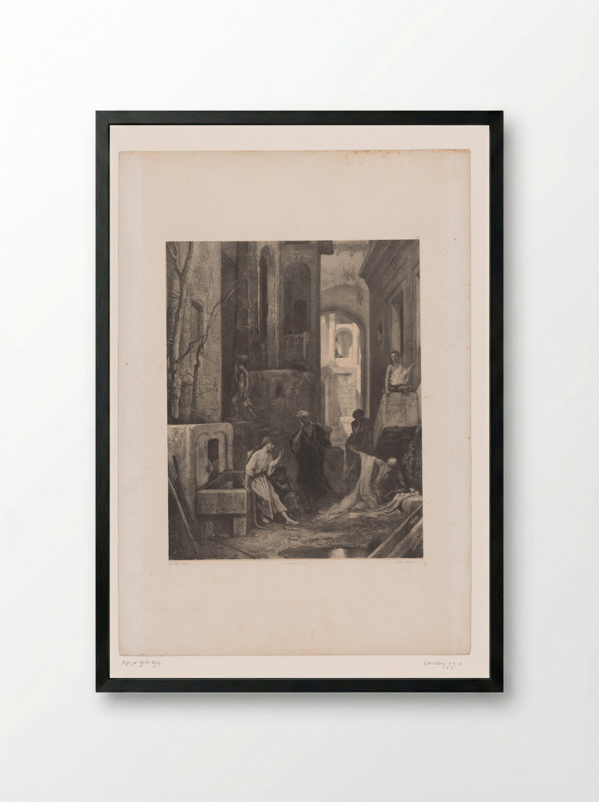 Job Visited by His Friends - Jean-Paul Laurens - Framed Print Black