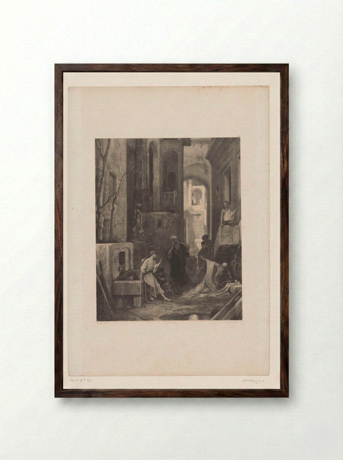 Job Visited by His Friends - Jean-Paul Laurens - Framed Print Dark Wood