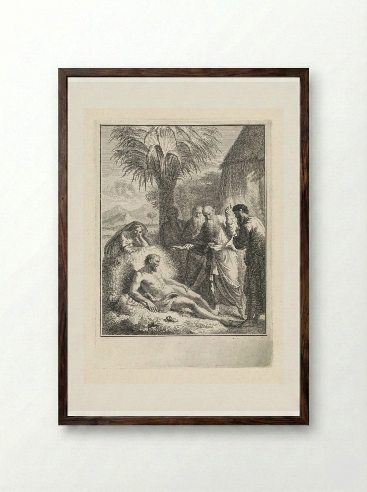 Job op de mesthoop - Pieter Tanjé - Framed Print Dark Wood