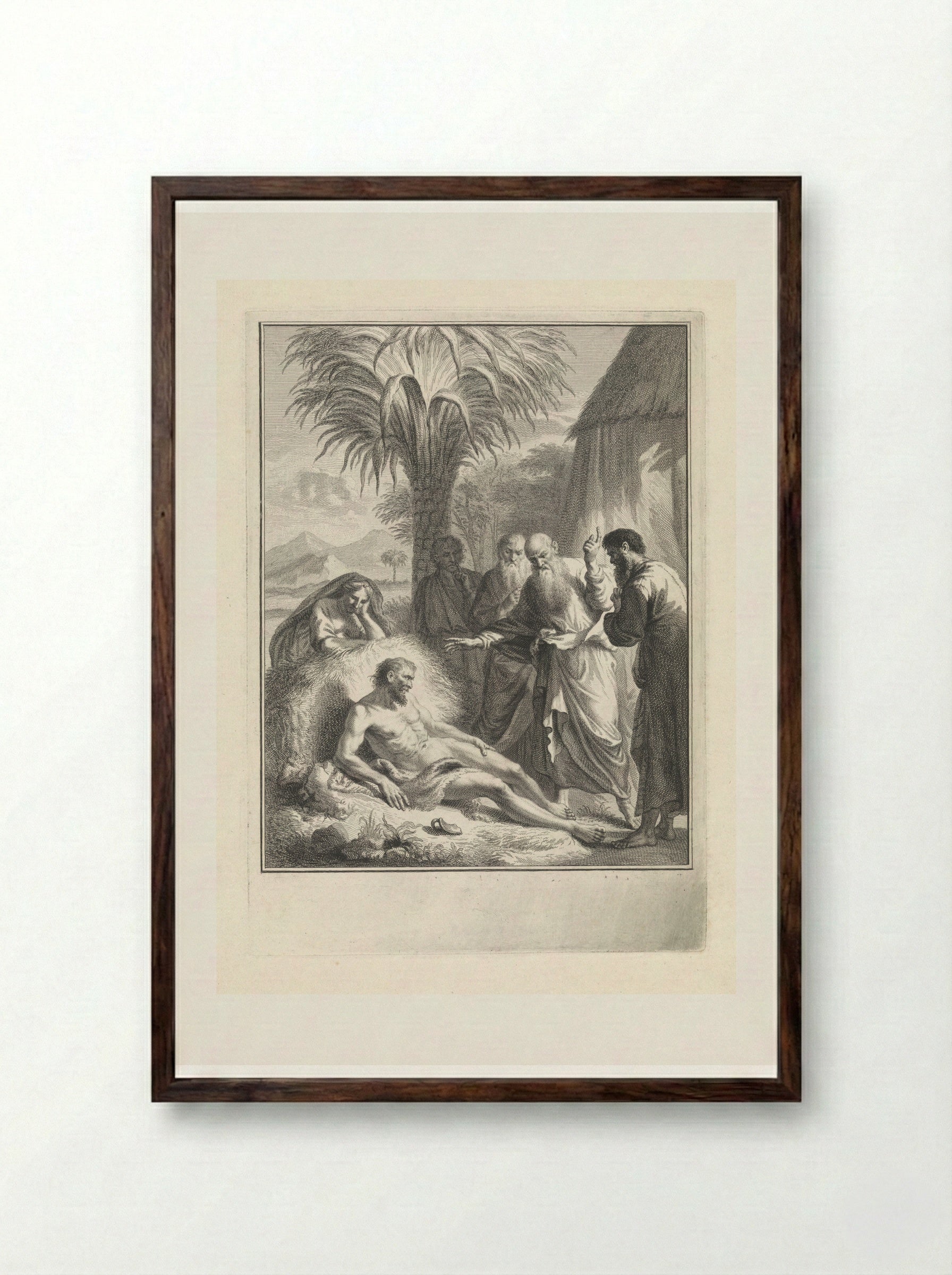 Job op de mesthoop - Pieter Tanjé - Framed Print Dark Wood