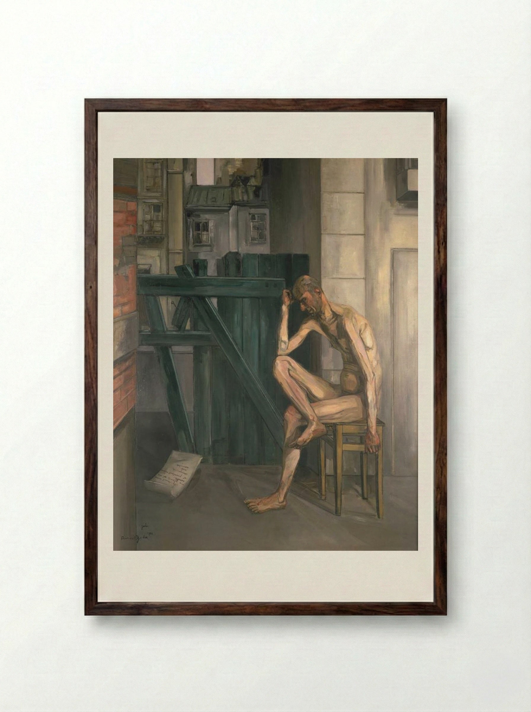 Job - Francis Gruber - Framed Print Dark Wood