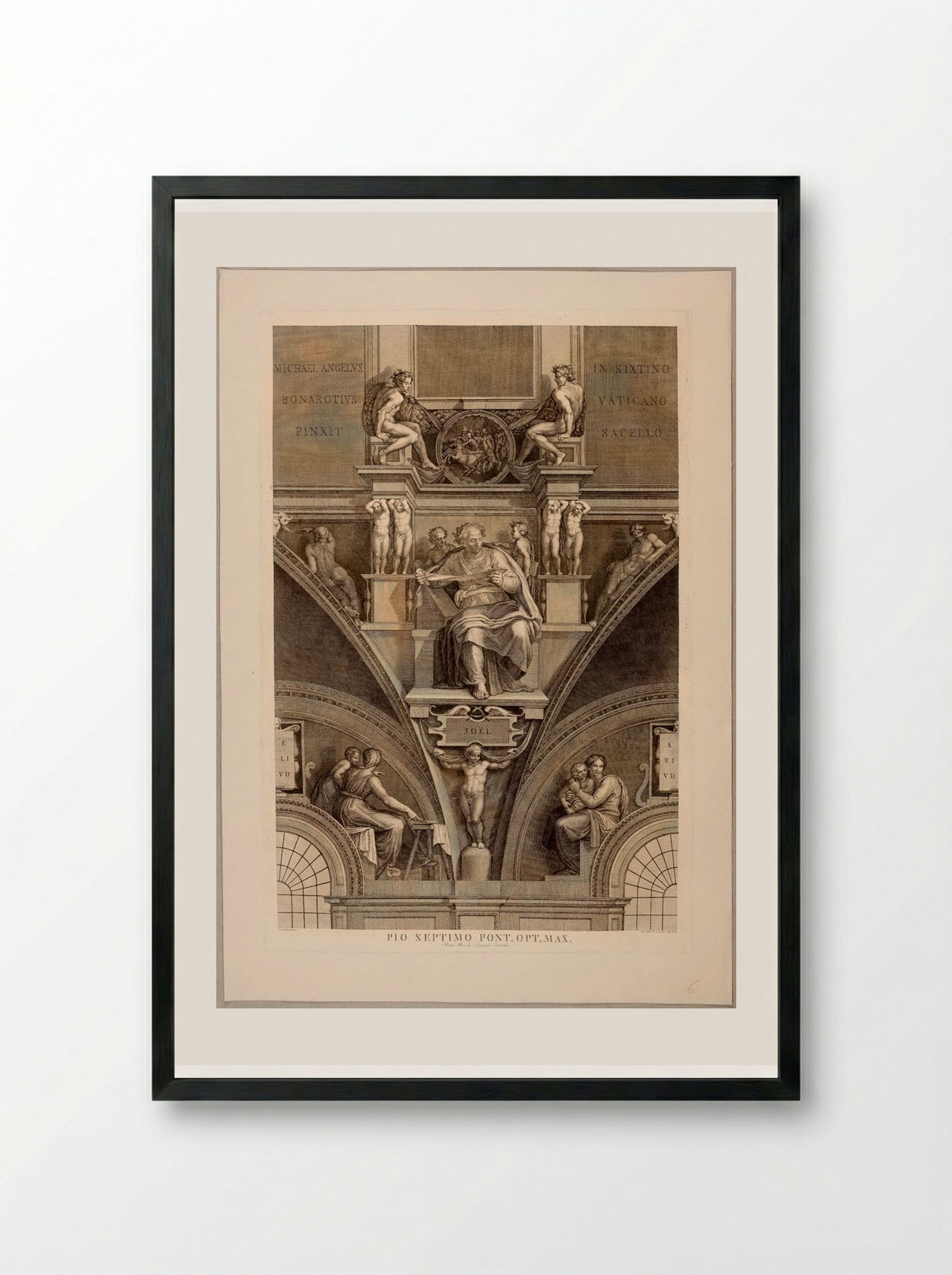 Joel (After Michelangelo) - Domenico Cunego - Framed Print Black
