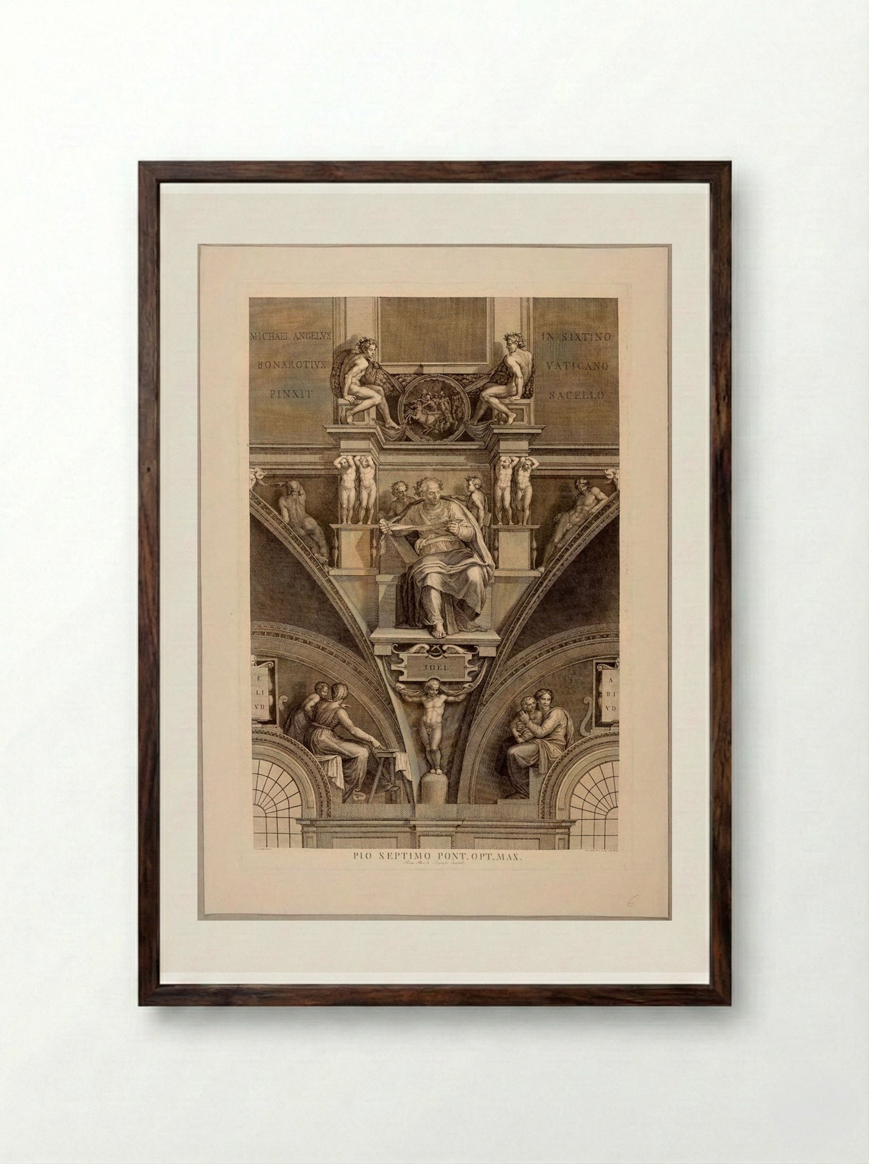 Joel (After Michelangelo) - Domenico Cunego - Framed Print Dark Wood