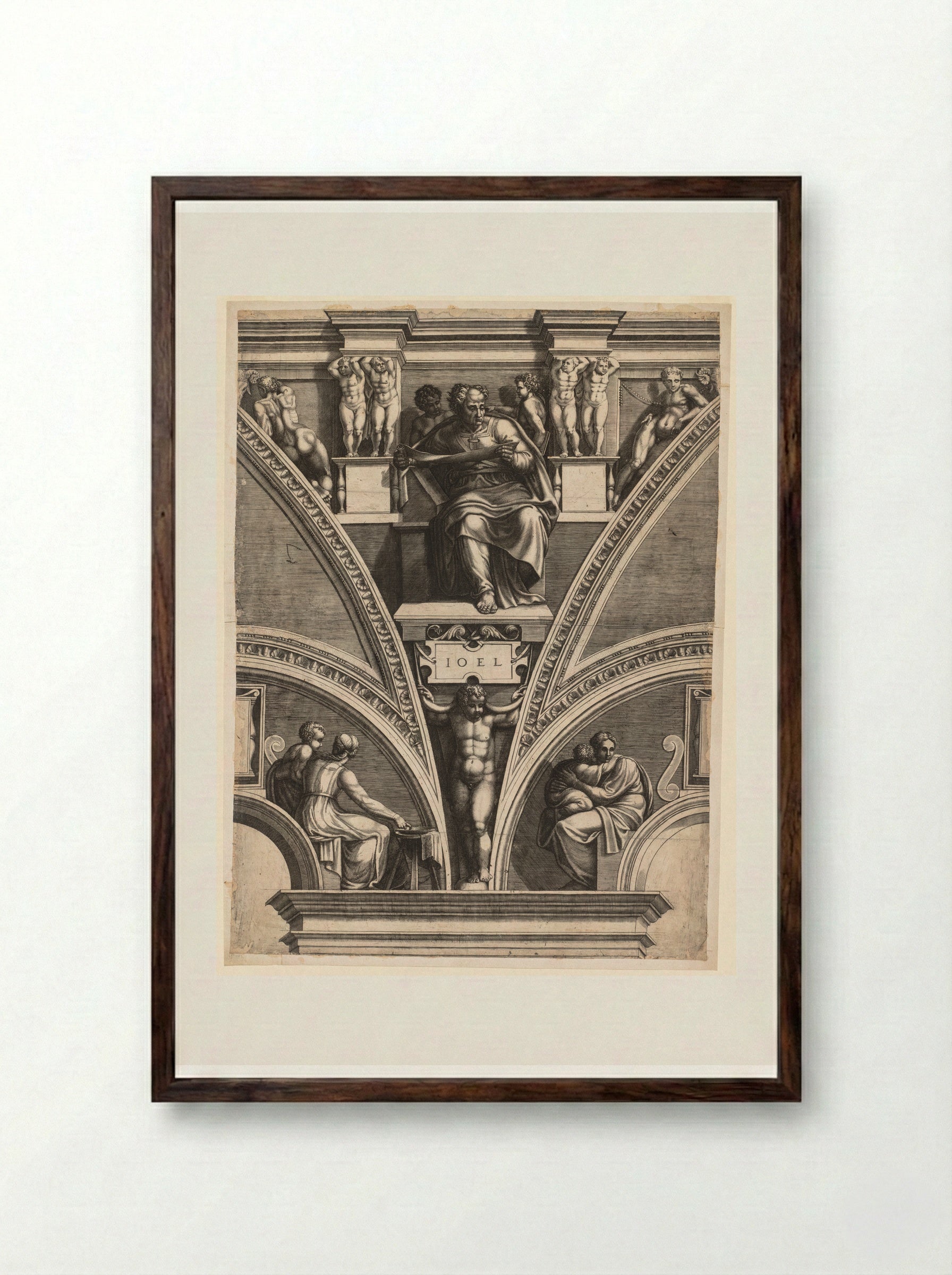 Joel (After Michelangelo) - Giorgio Ghisi - Framed Print Dark Wood