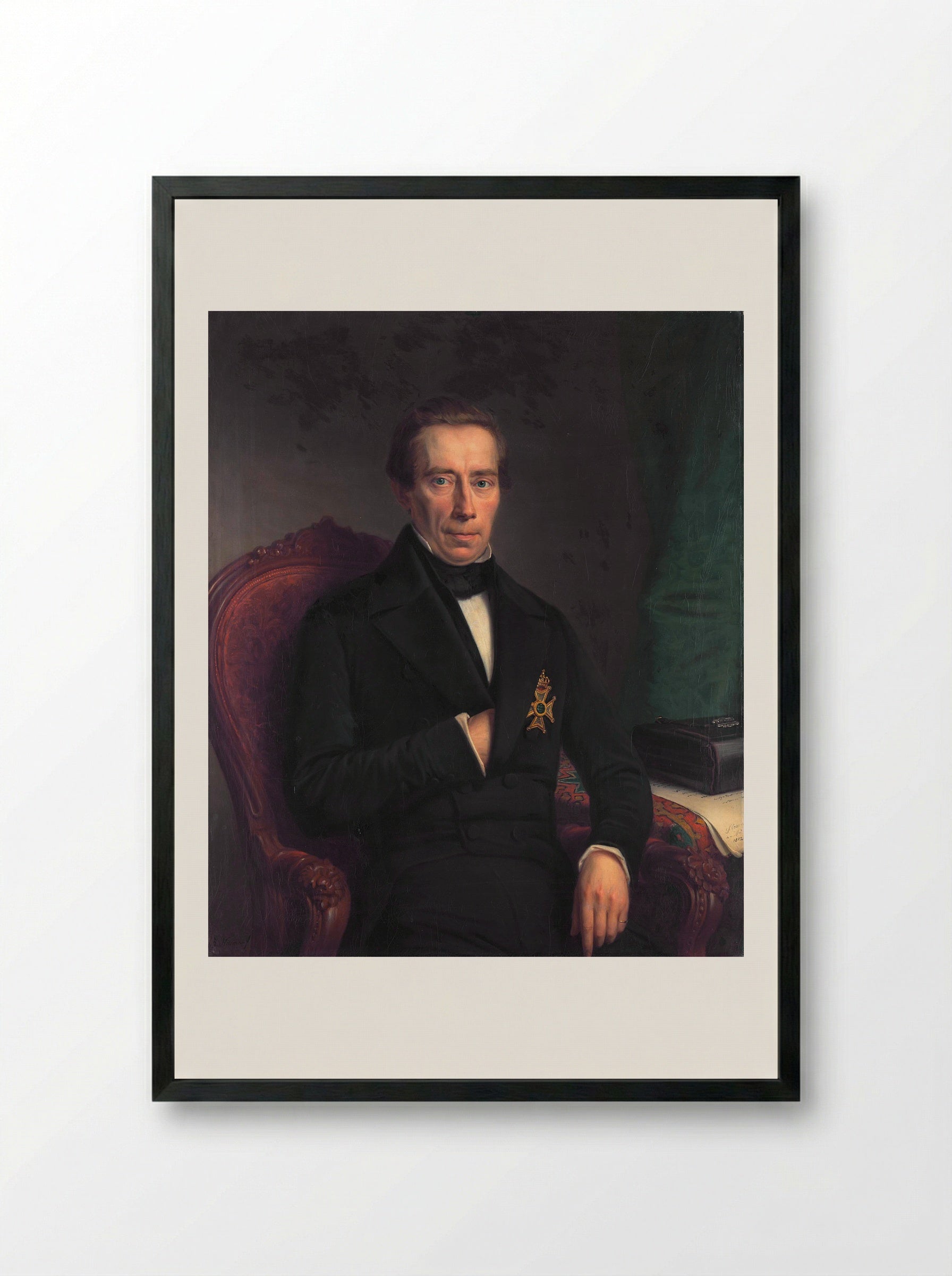 Johan Rudolf Thorbecke (1796-1872) - Johan Heinrich Neuman - Framed Print Black