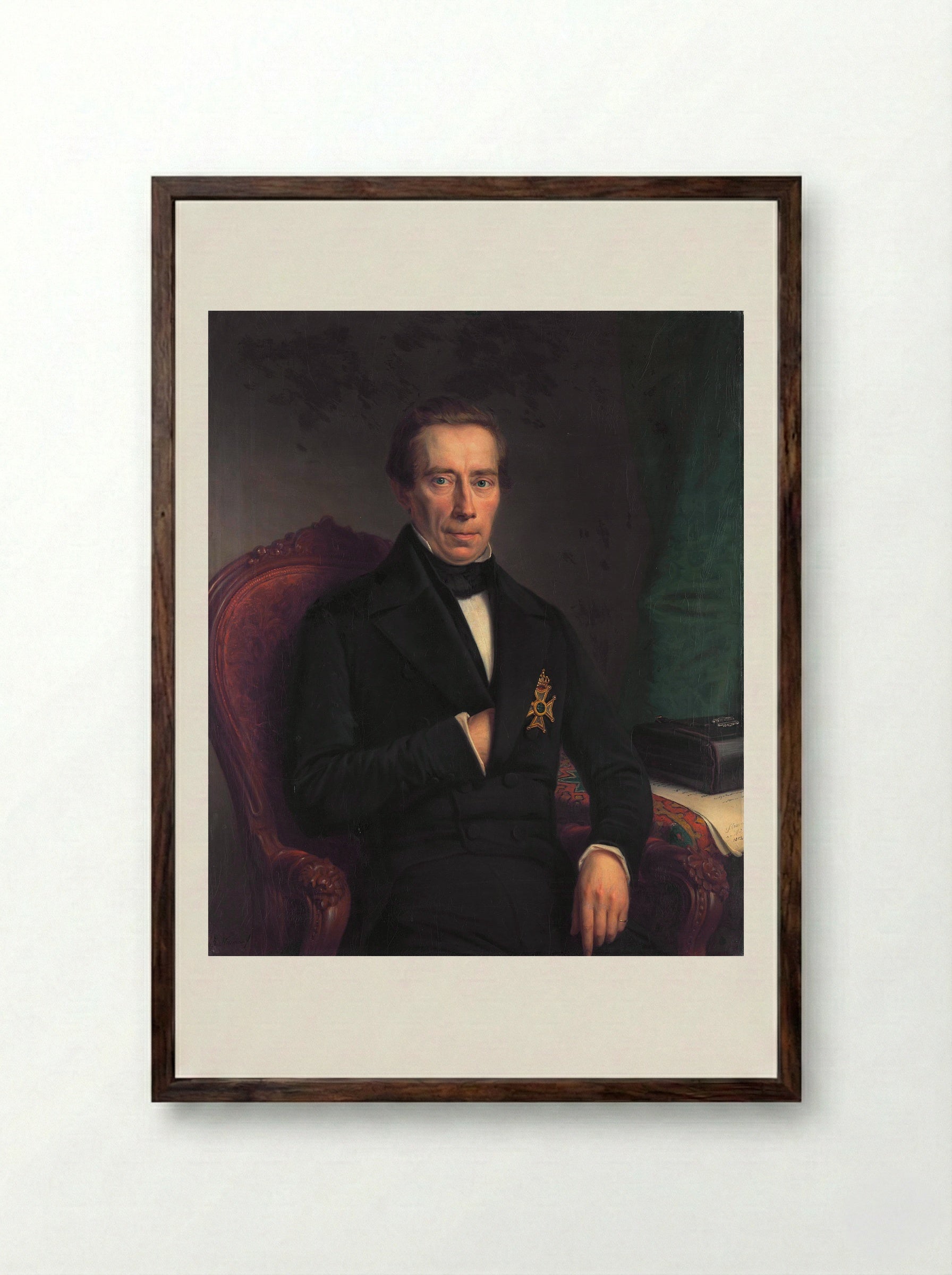 Johan Rudolf Thorbecke (1796-1872) - Johan Heinrich Neuman - Framed Print Dark Wood