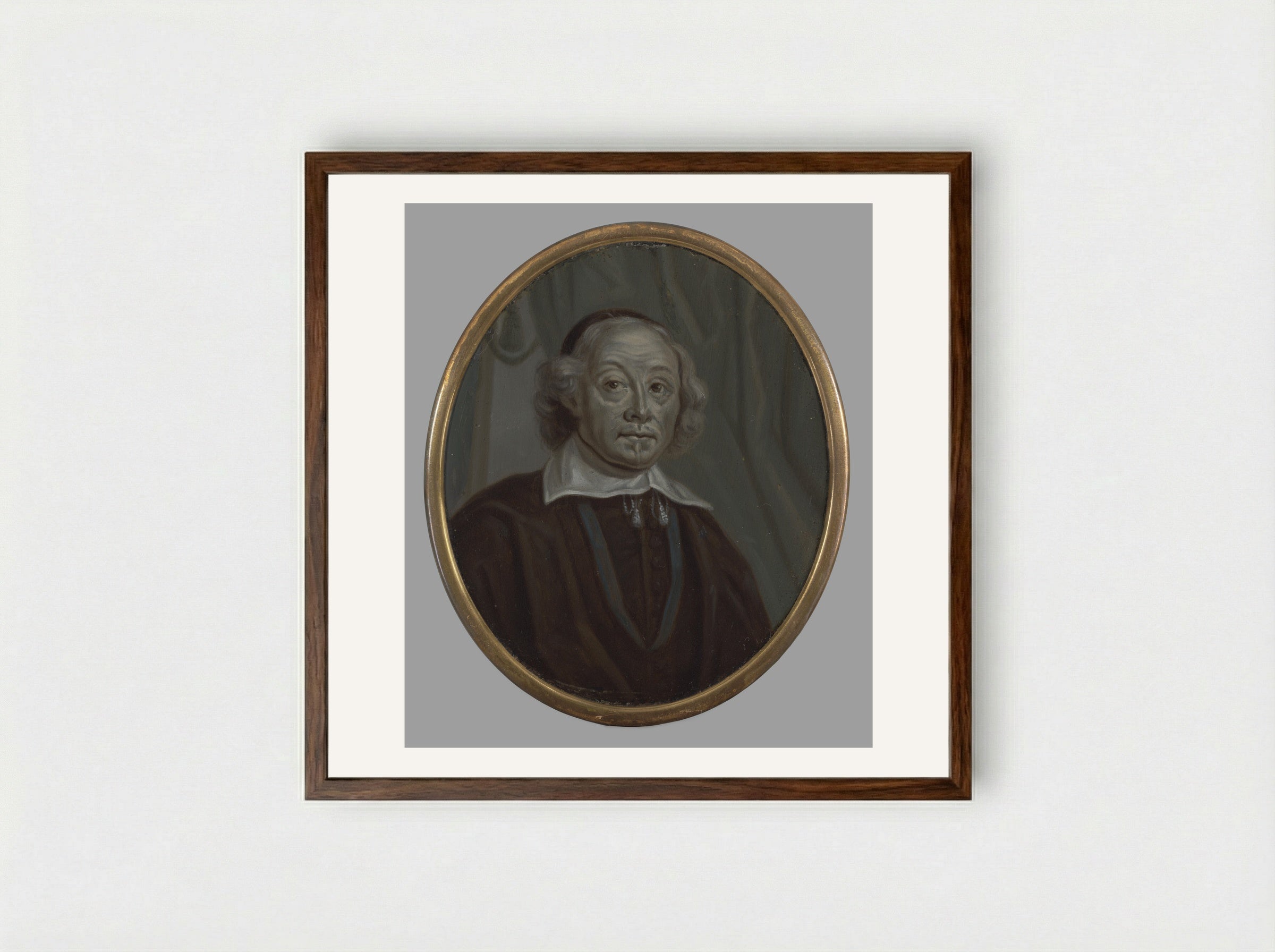 Johan de Brune (1588-1658), Statesman and Poet - Arnoud van Halen - Framed Print Dark Wood
