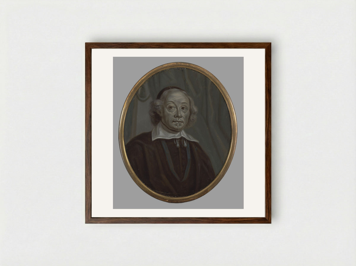 Johan de Brune (1588-1658), Statesman and Poet - Arnoud van Halen - Framed Print Dark Wood