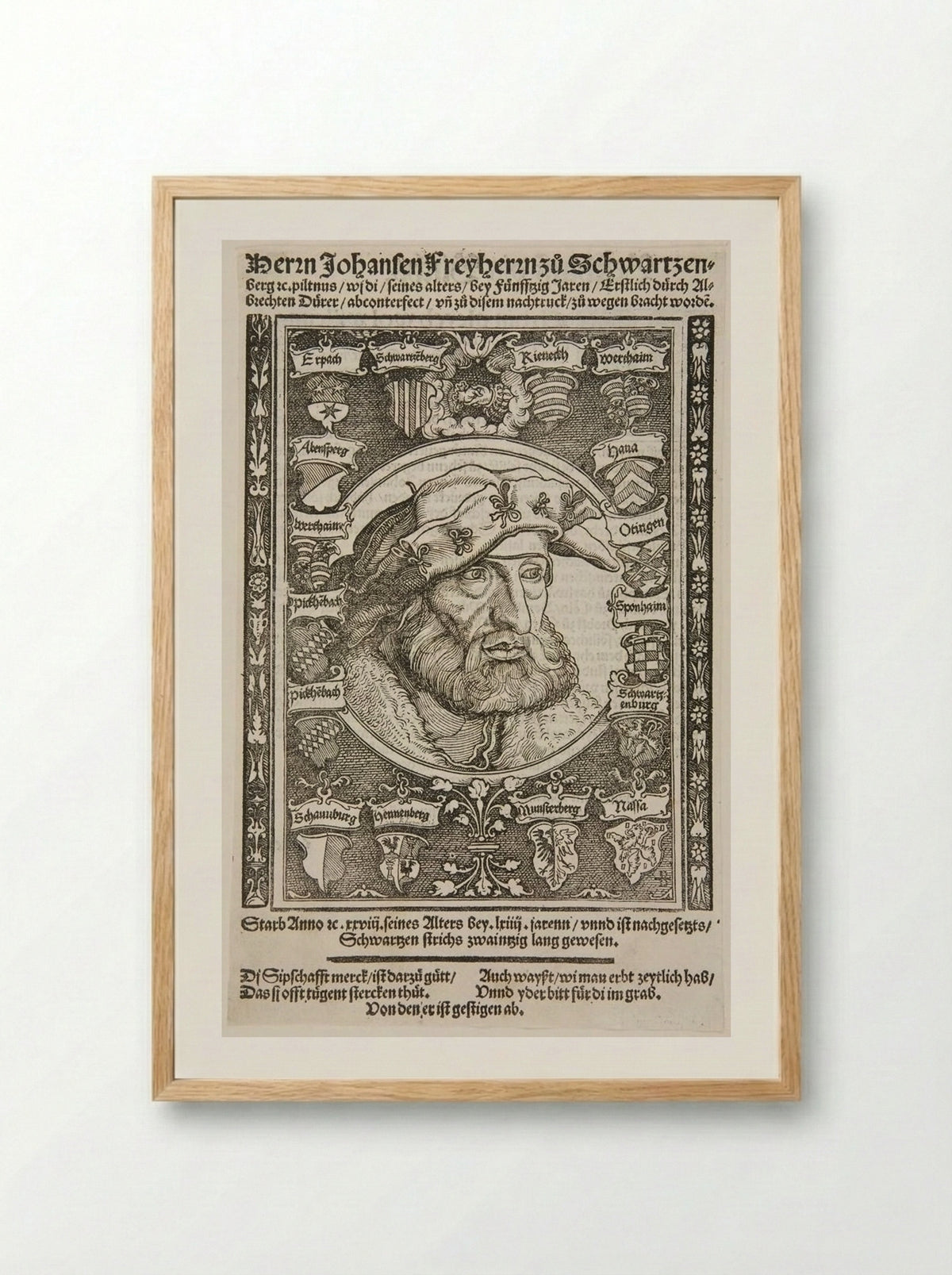 Johann, Baron of Schwartzenberg - Hans Weiditz - Framed Print Wood