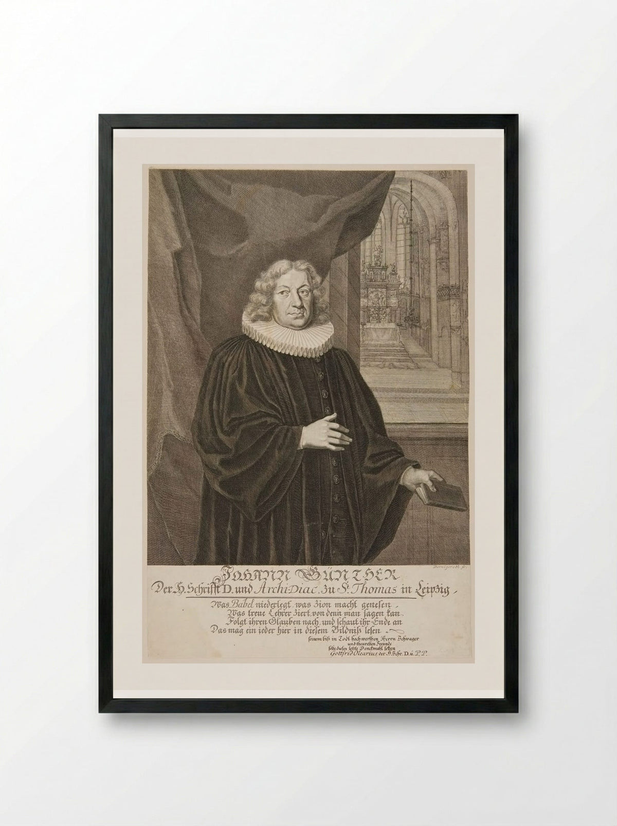 Johann Günther - Johann Martin Bernigeroth - Framed Print Black