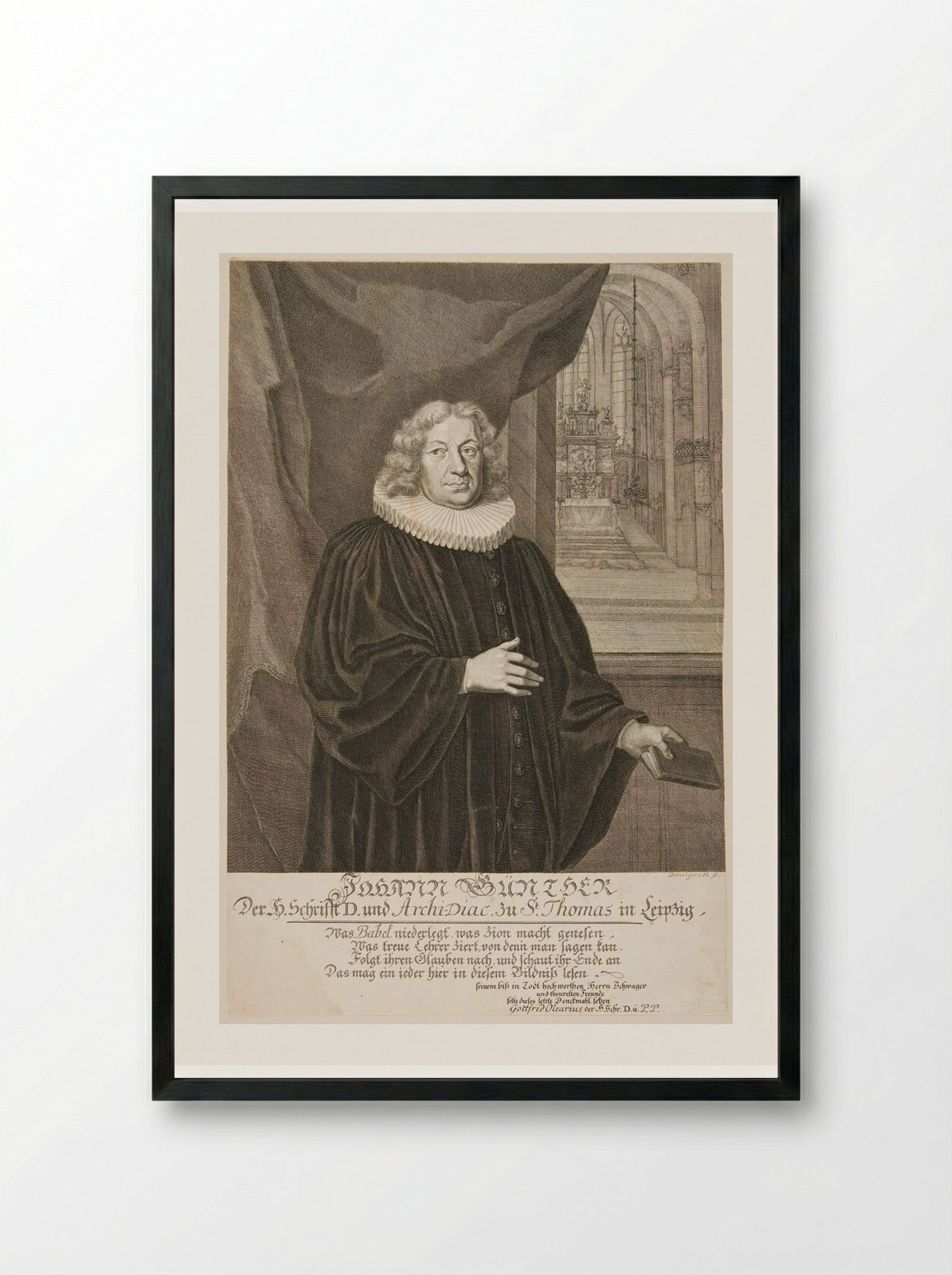 Johann Günther - Johann Martin Bernigeroth - Framed Print Black