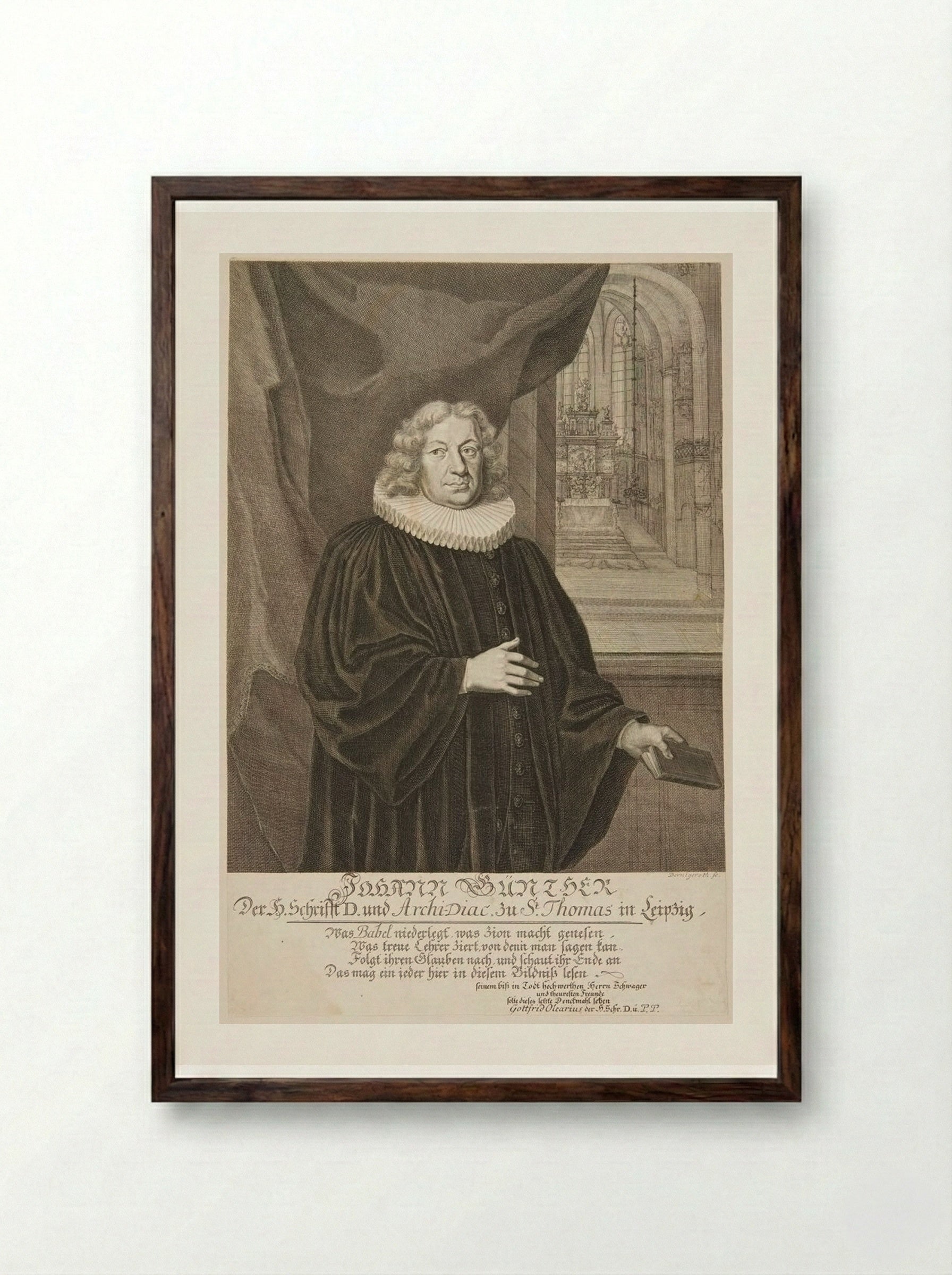 Johann Günther - Johann Martin Bernigeroth - Framed Print Dark Wood