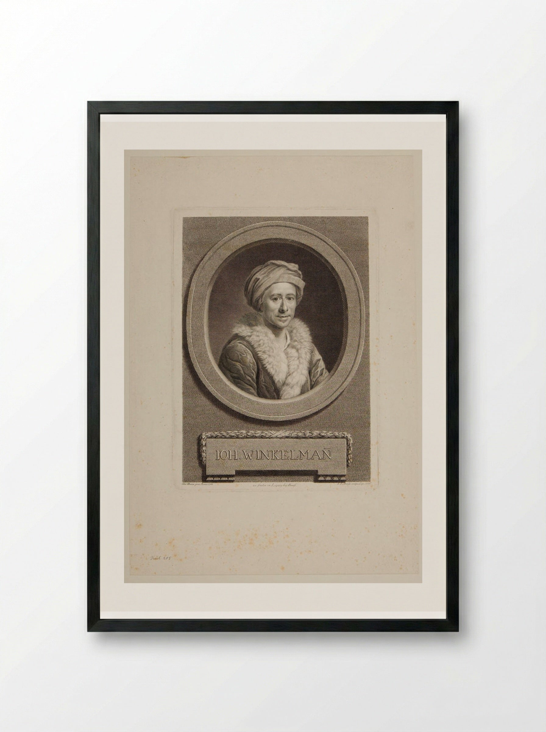 Johann Joachim Winckelmann - Johann Friedrich Bause - Framed Print Black