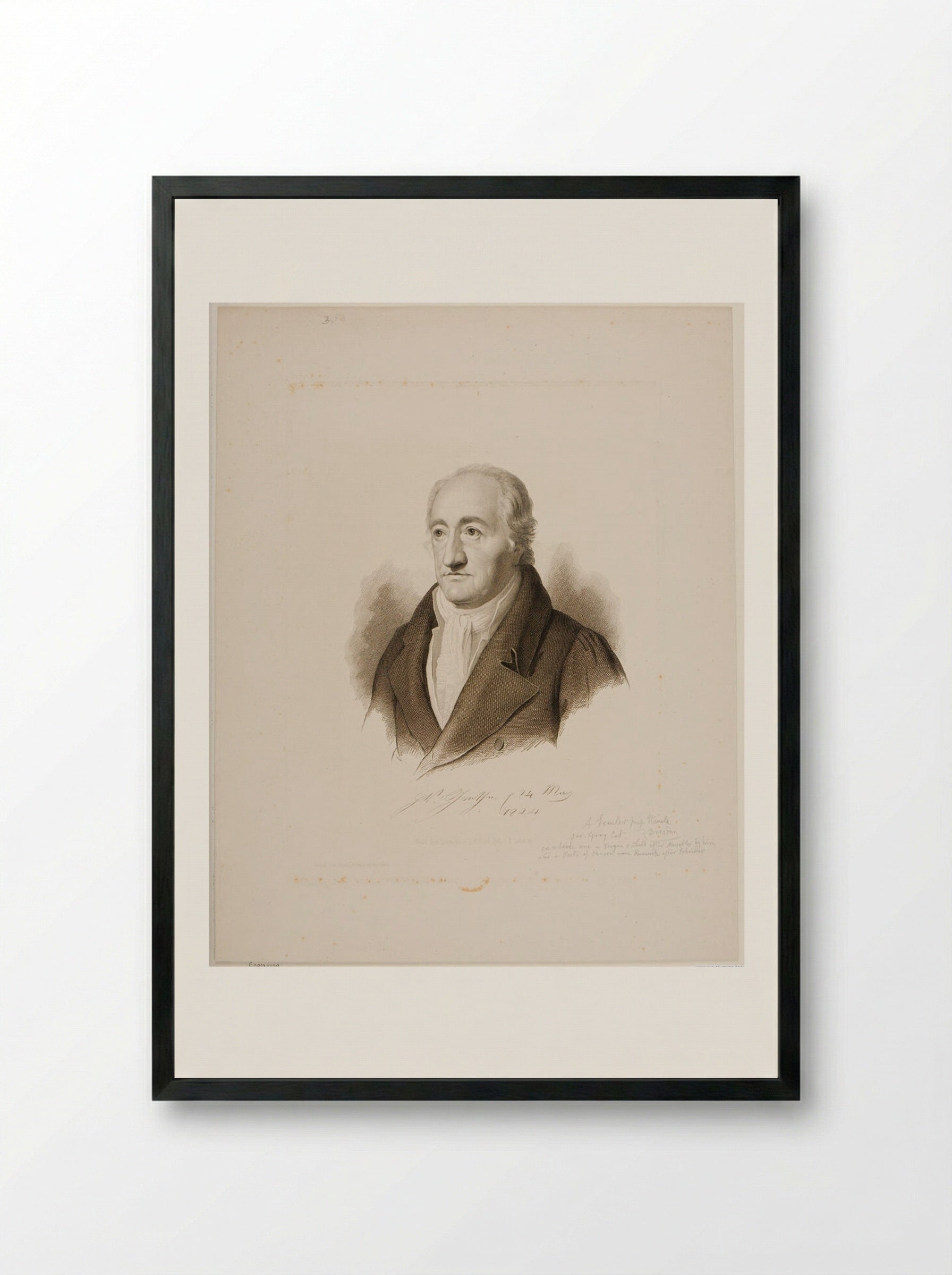 Johann Wolfgang von Goethe - August Franz Semmler - Framed Print Black