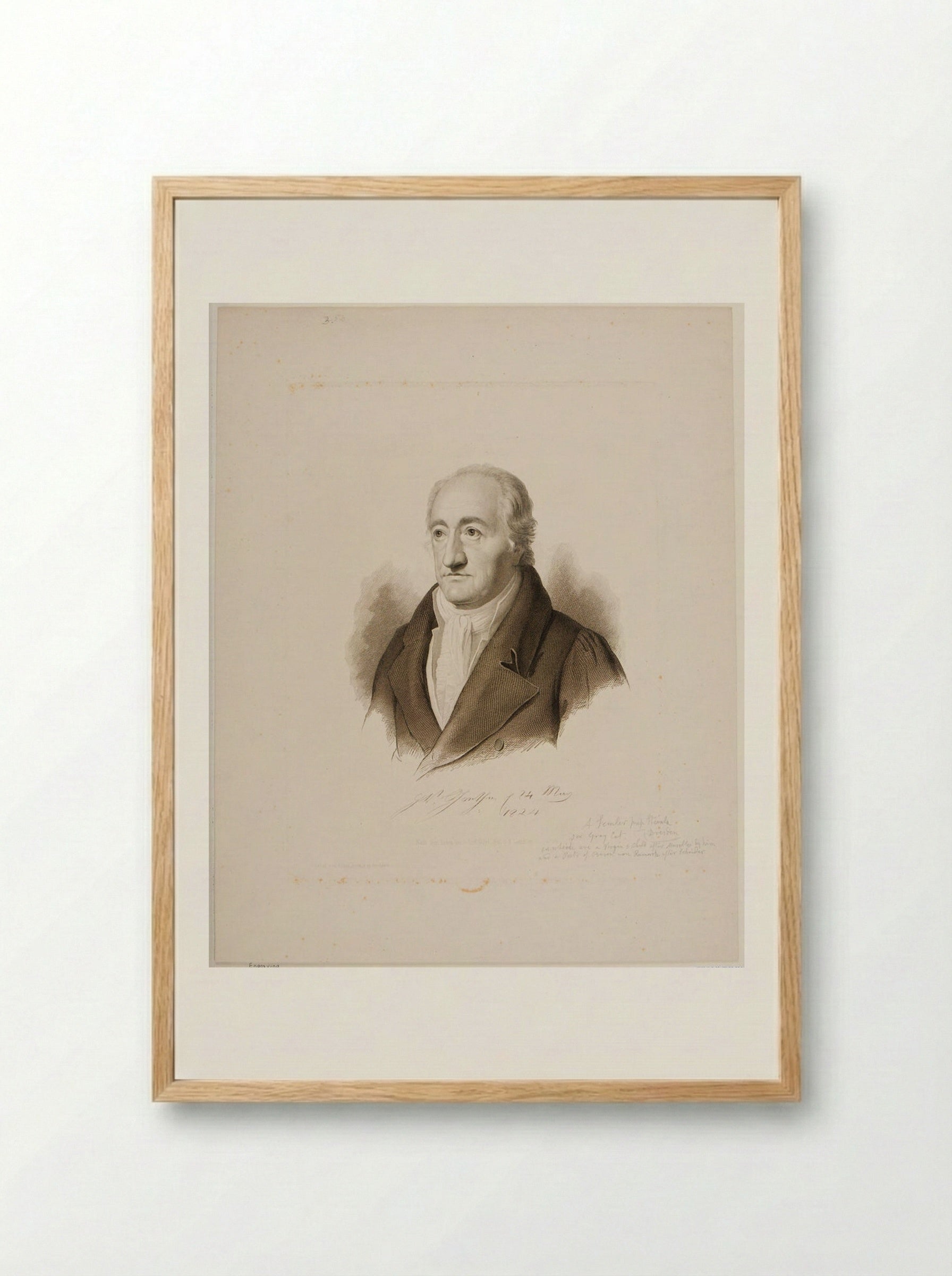 Johann Wolfgang von Goethe - August Franz Semmler - Framed Print Wood