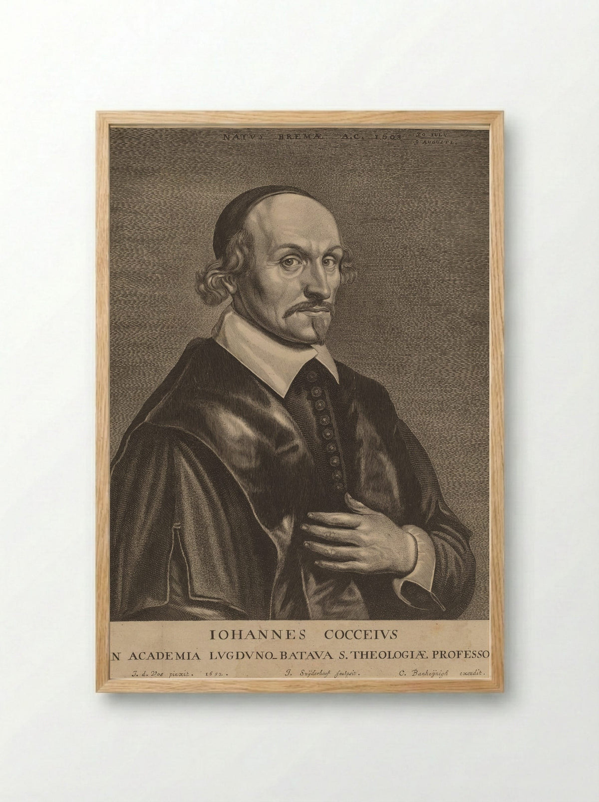 Johannes Cocceius - Jonas Suyderhoef - Framed Print Wood
